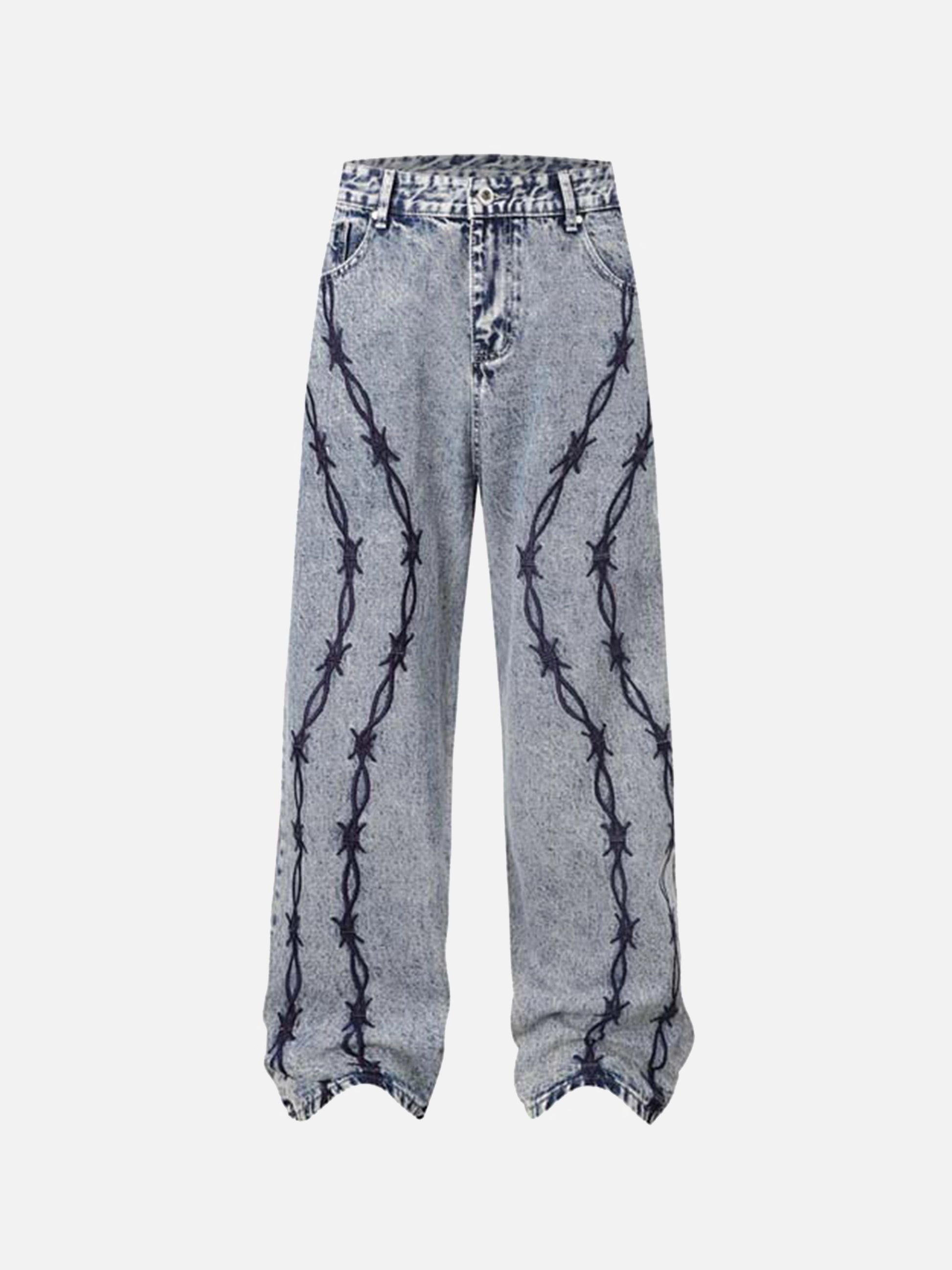 Thorn Chain Embroidered Jeans