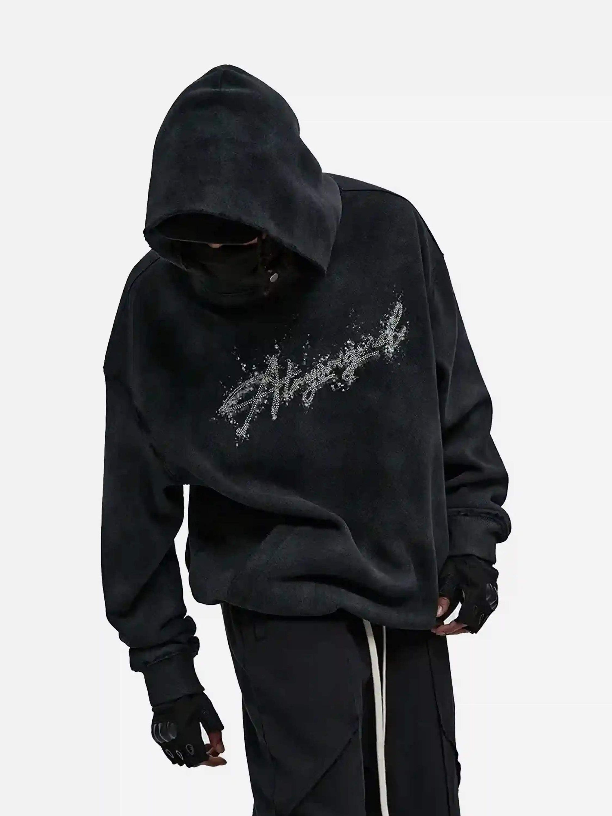 Disguisen American Style Hot Diamond Dirty Dyed Hoodie
