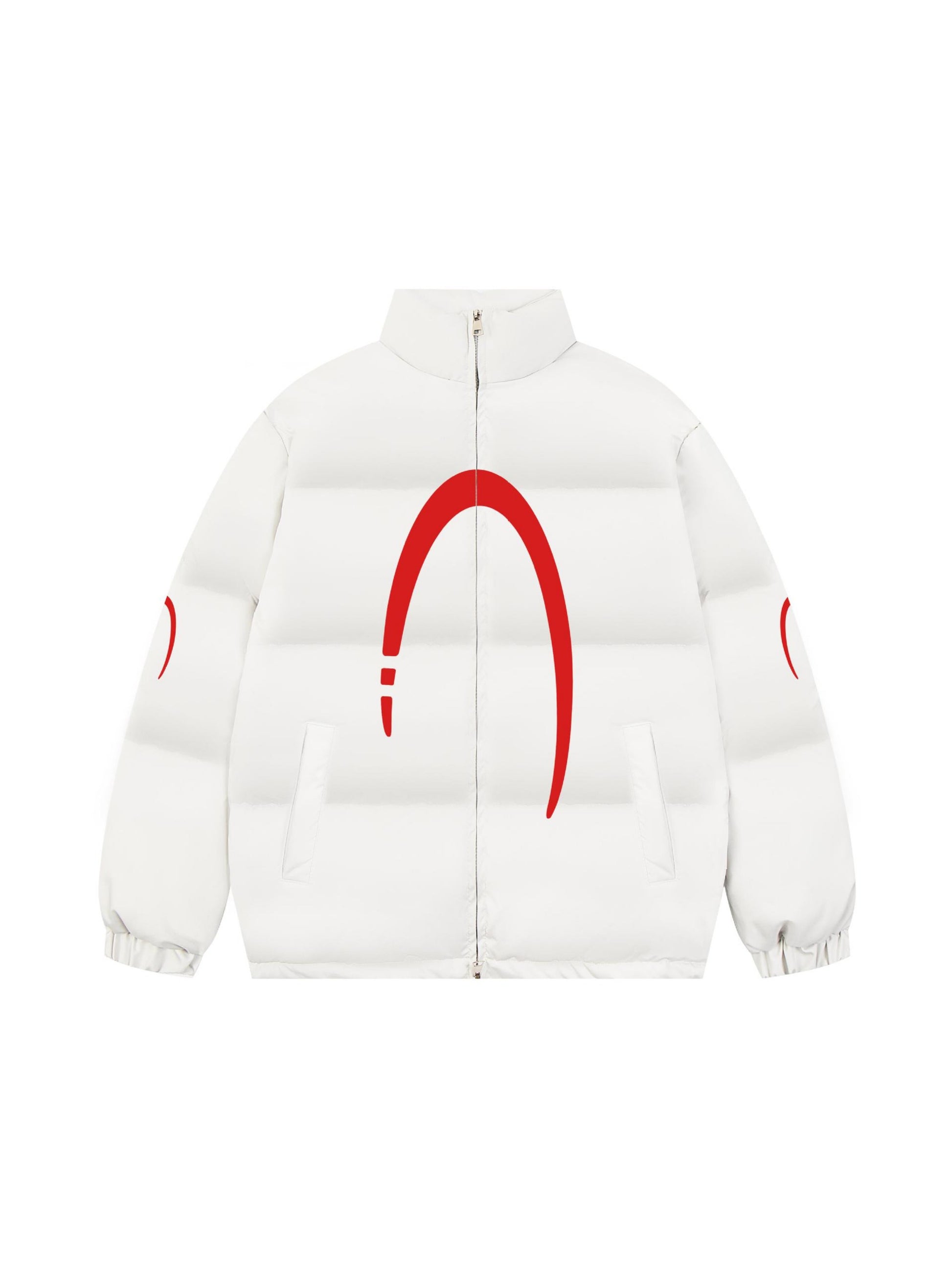 Crescent Print Zip-Up Coat
