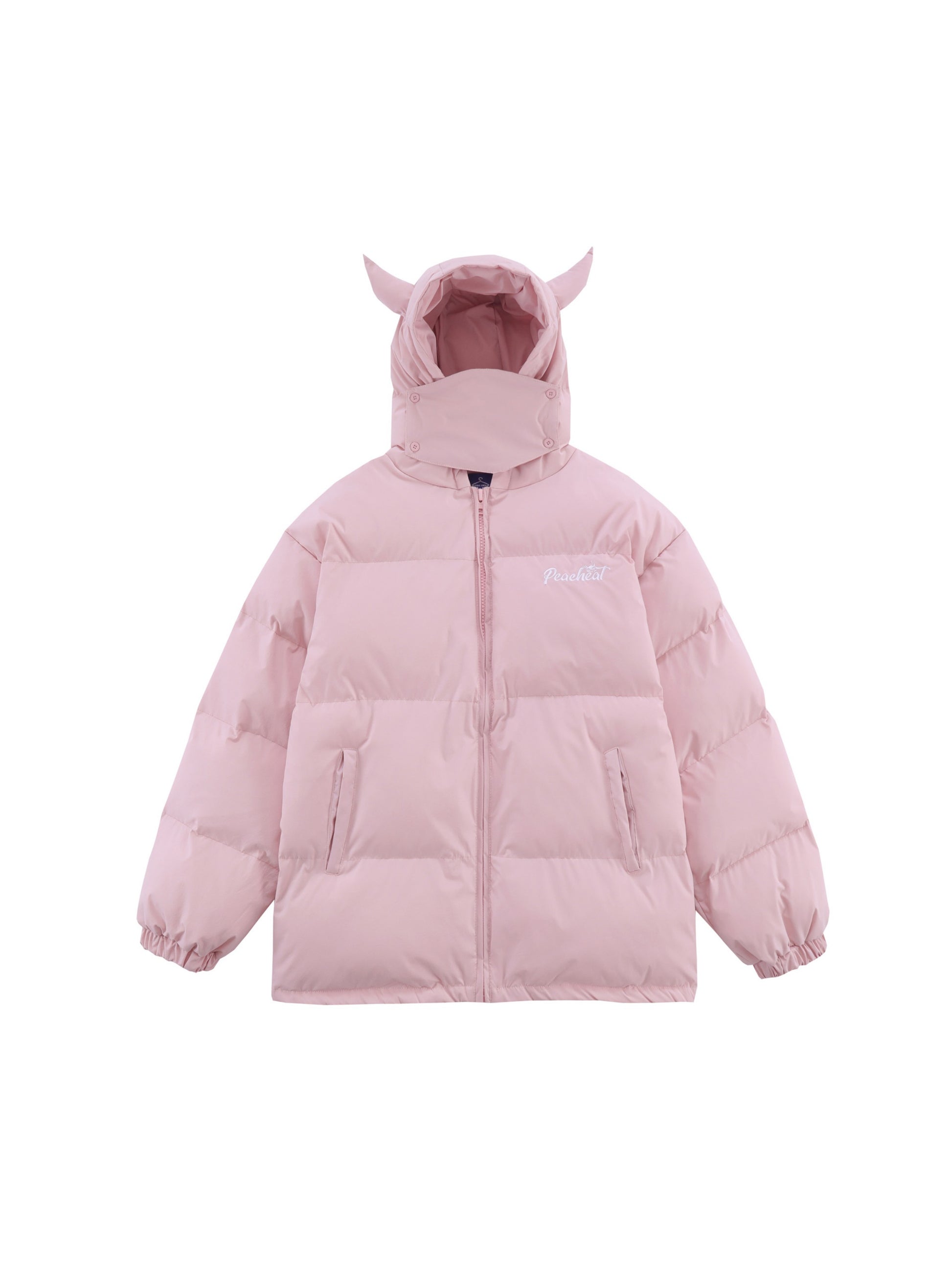 Horn Half-covered Hooded Puffer Coat