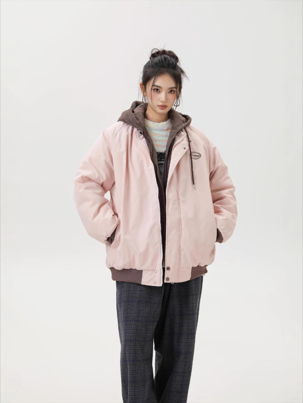 Vintage Fake Two-Piece Set Thickened Flight Jacket