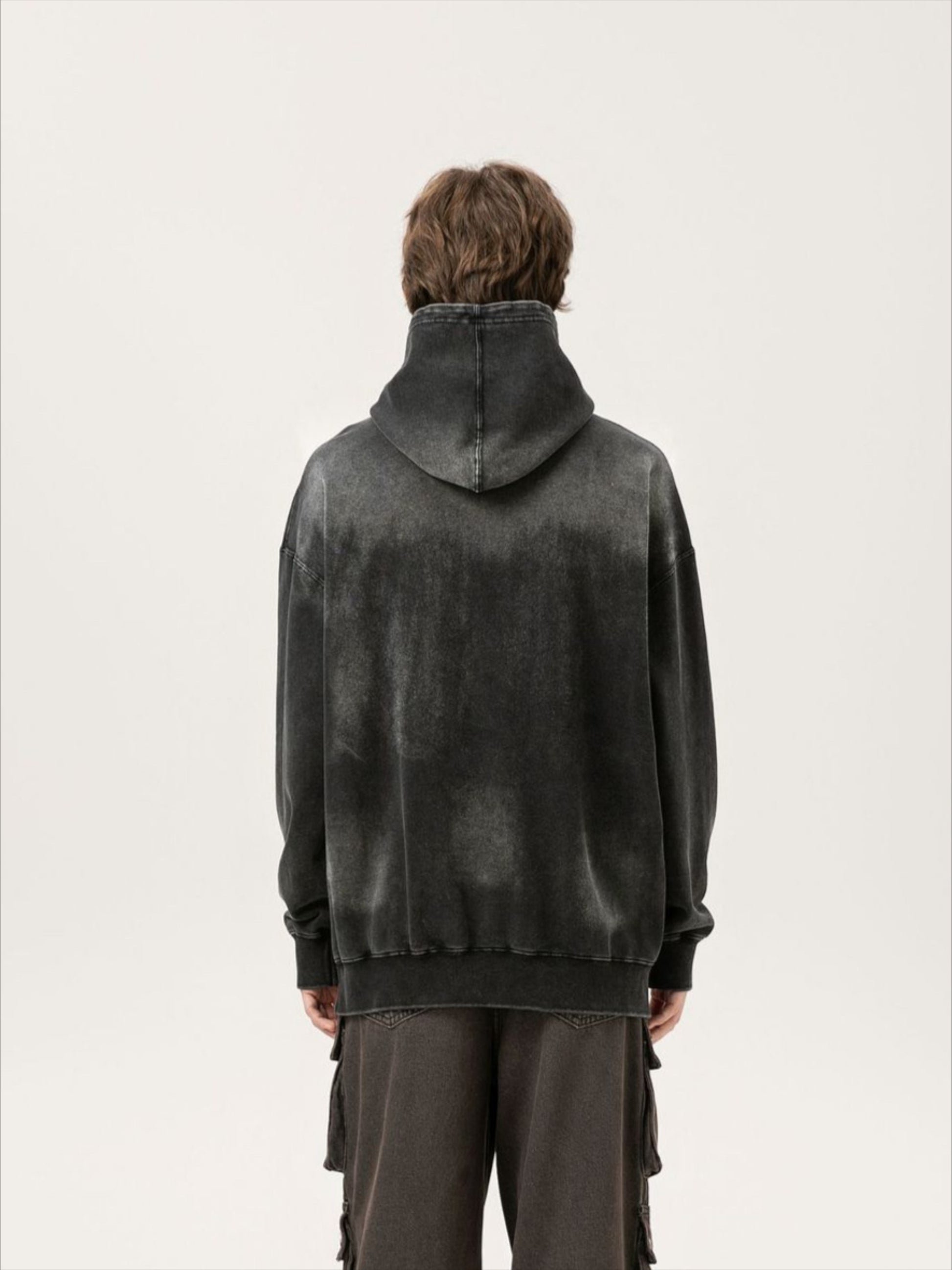 Vintage Gothic Letter Flame Print Hoodie