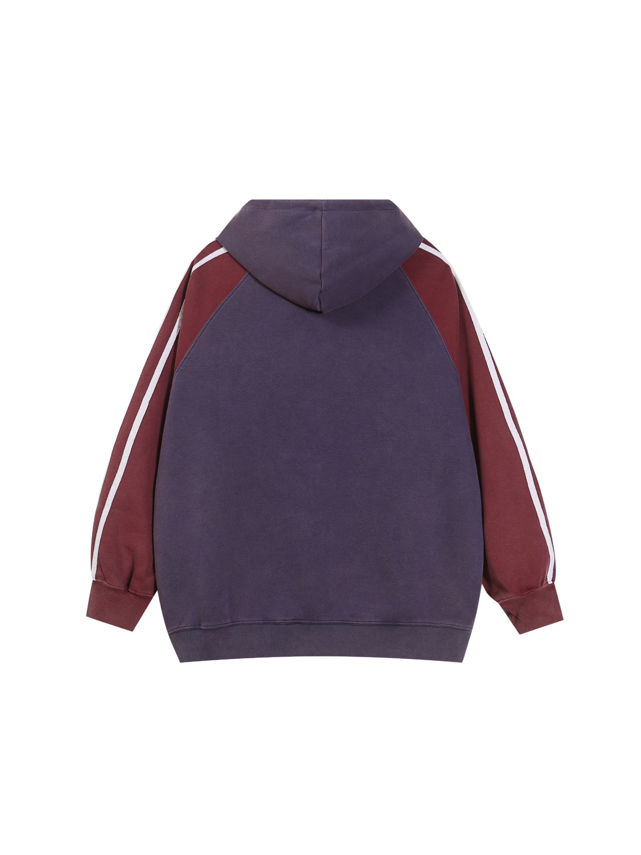 Vintage Contrast Color Panel Hoodie