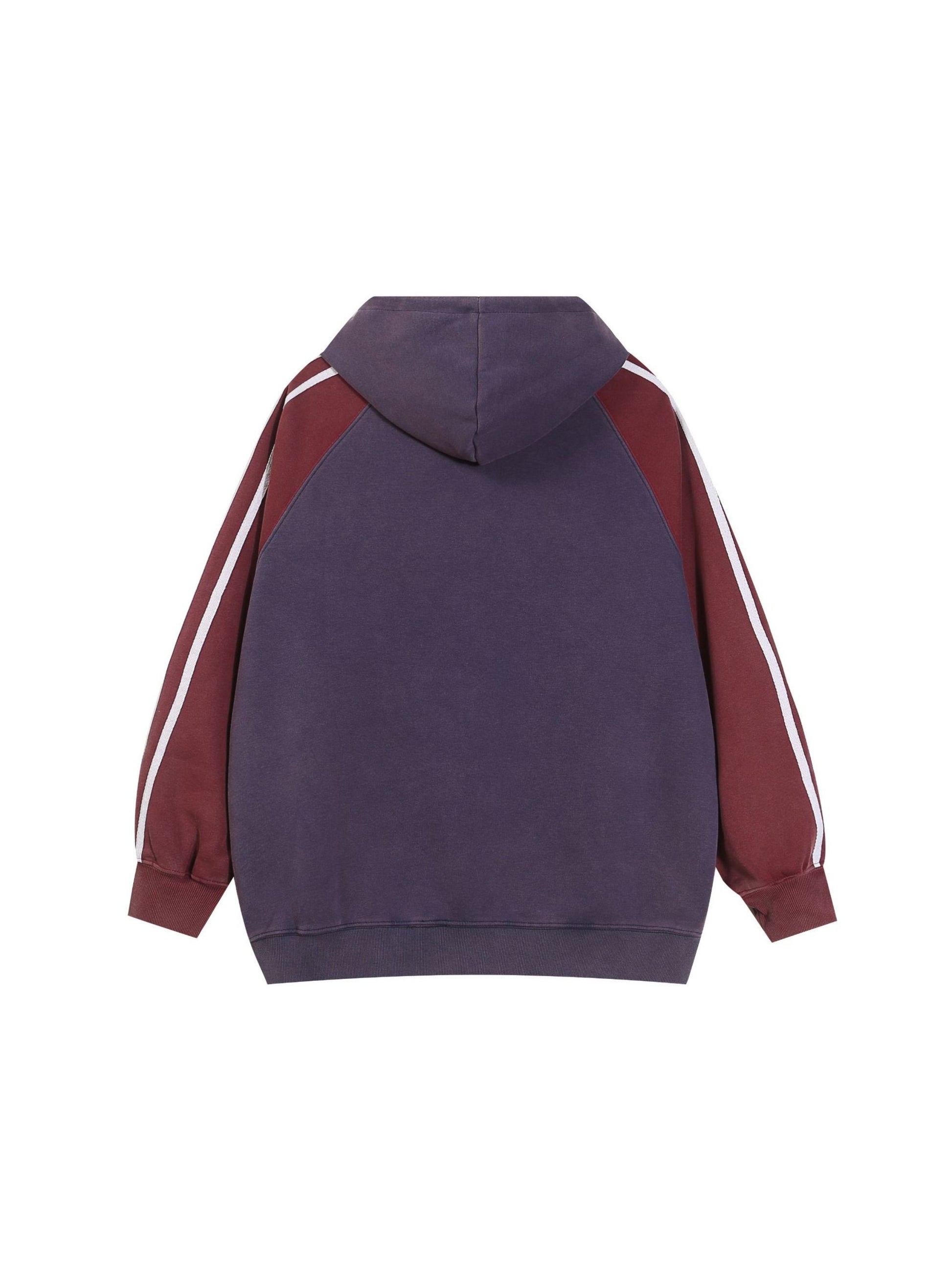 Vintage Contrast Color Panel Hoodie