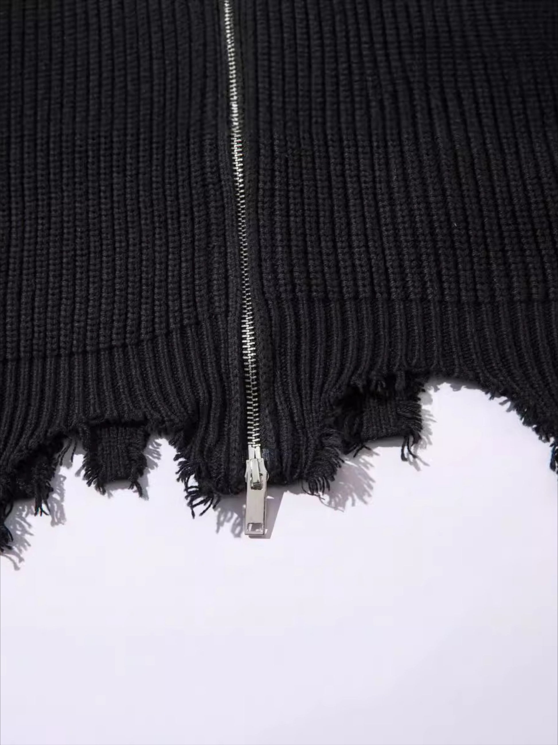 Vintage Worn Loose zipper Sweater