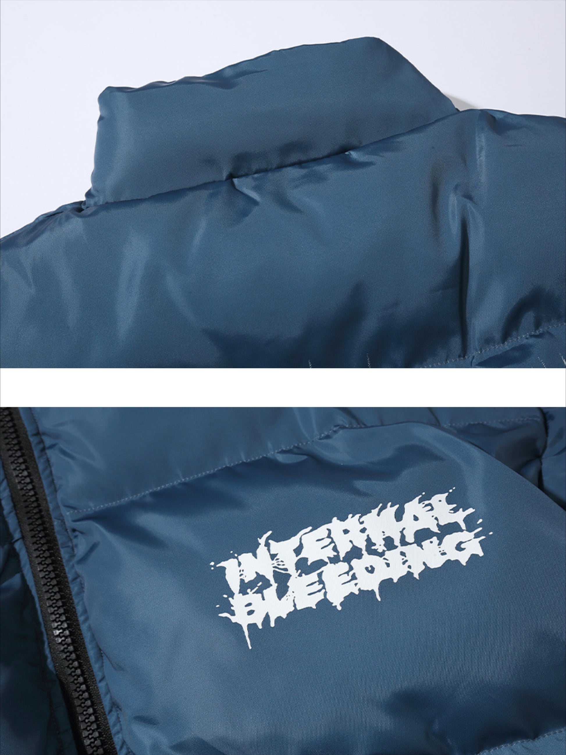 Gradient Blurred Stand Collar Coat