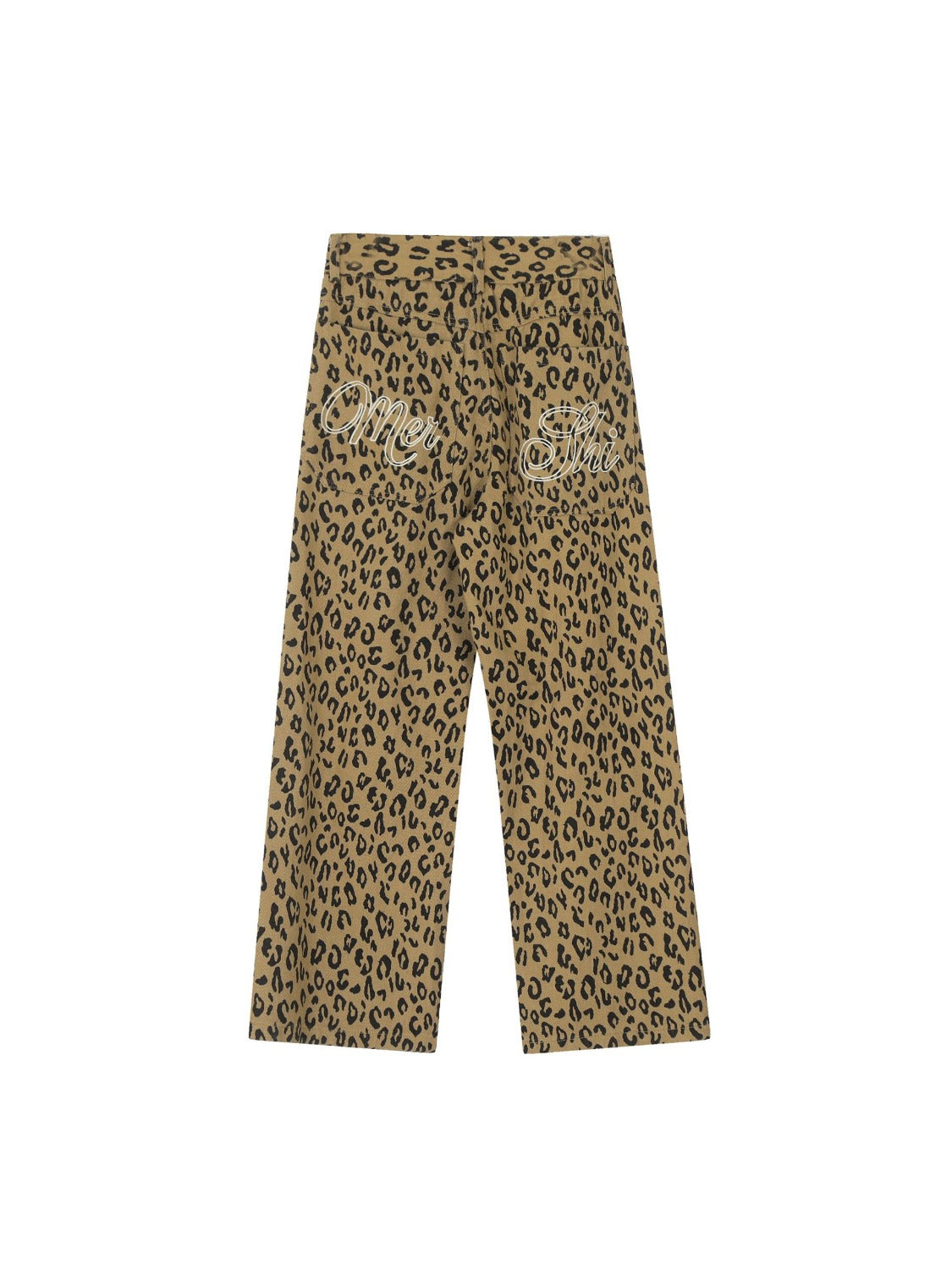Vintage Leopard Lettering Print Pants