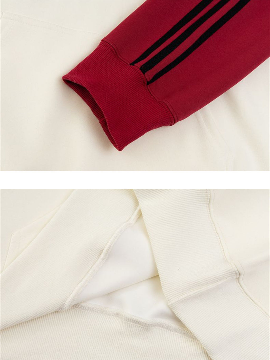 Vintage Letter Stripe Splicing Hoodie