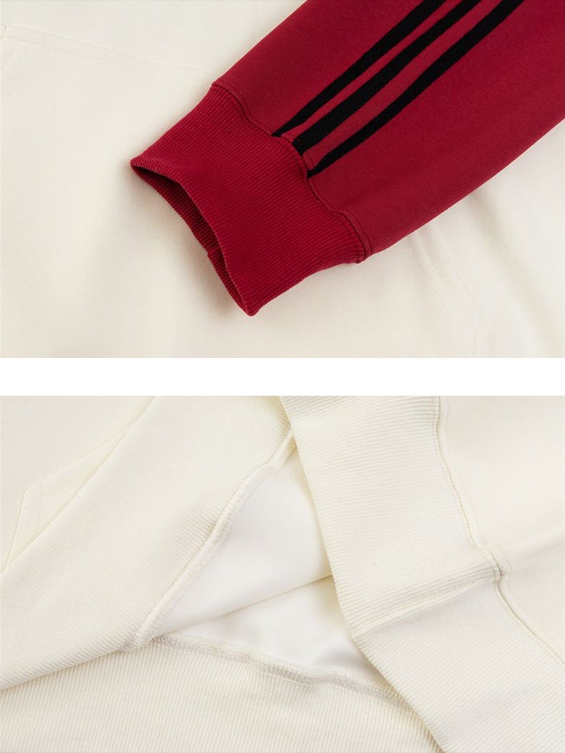 Vintage Letter Stripe Splicing Hoodie