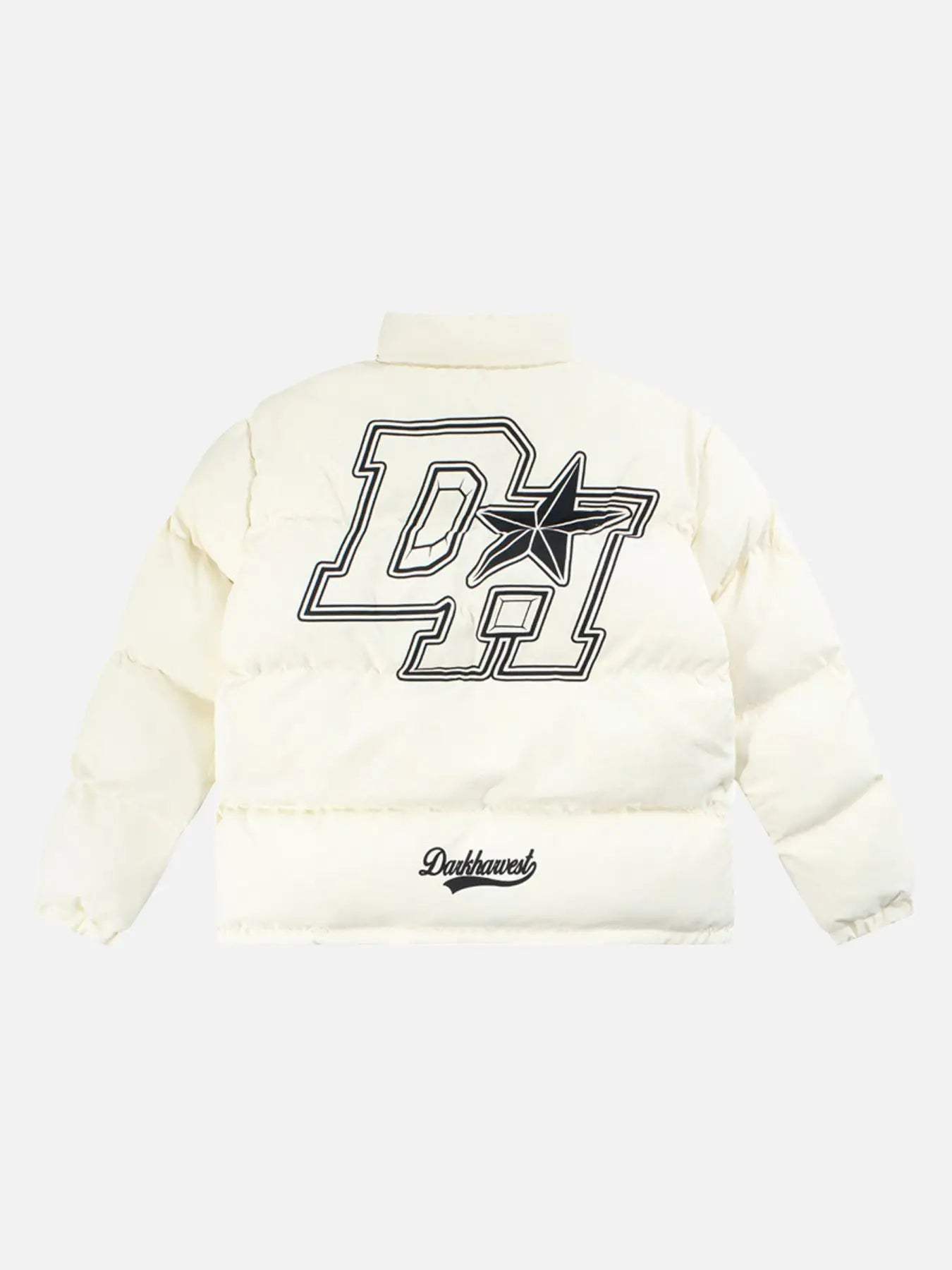 Disguisen Vintage Letter Print Thickening Loose Down Coat