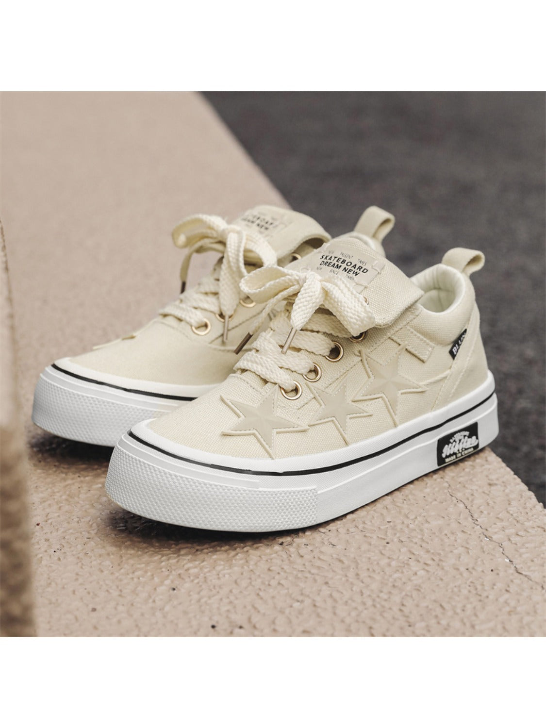 Star Patch Canvas Sneakers