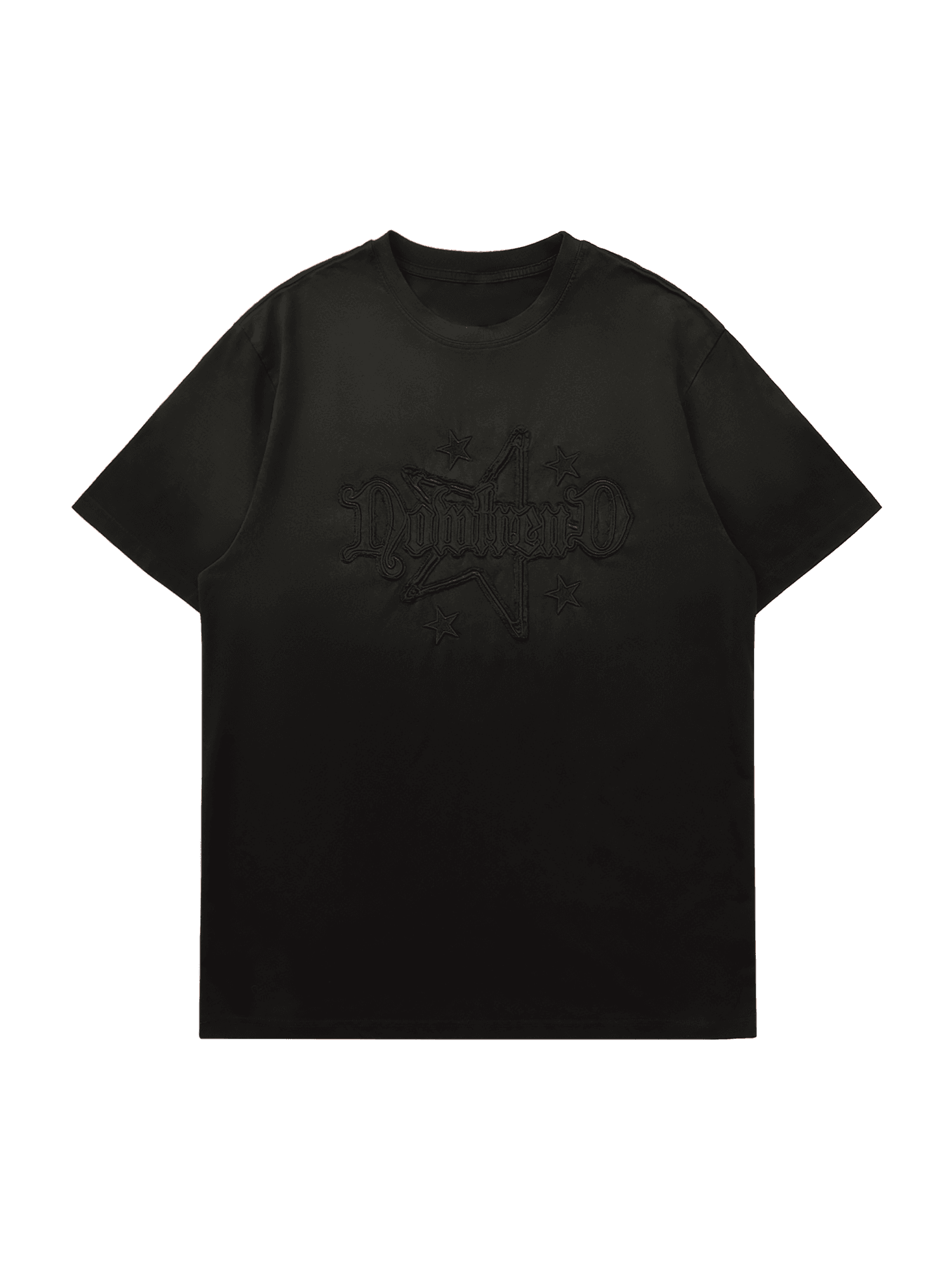 Disguisen Retro Gradient Star Applique Embroidery Street Rap T-Shirt