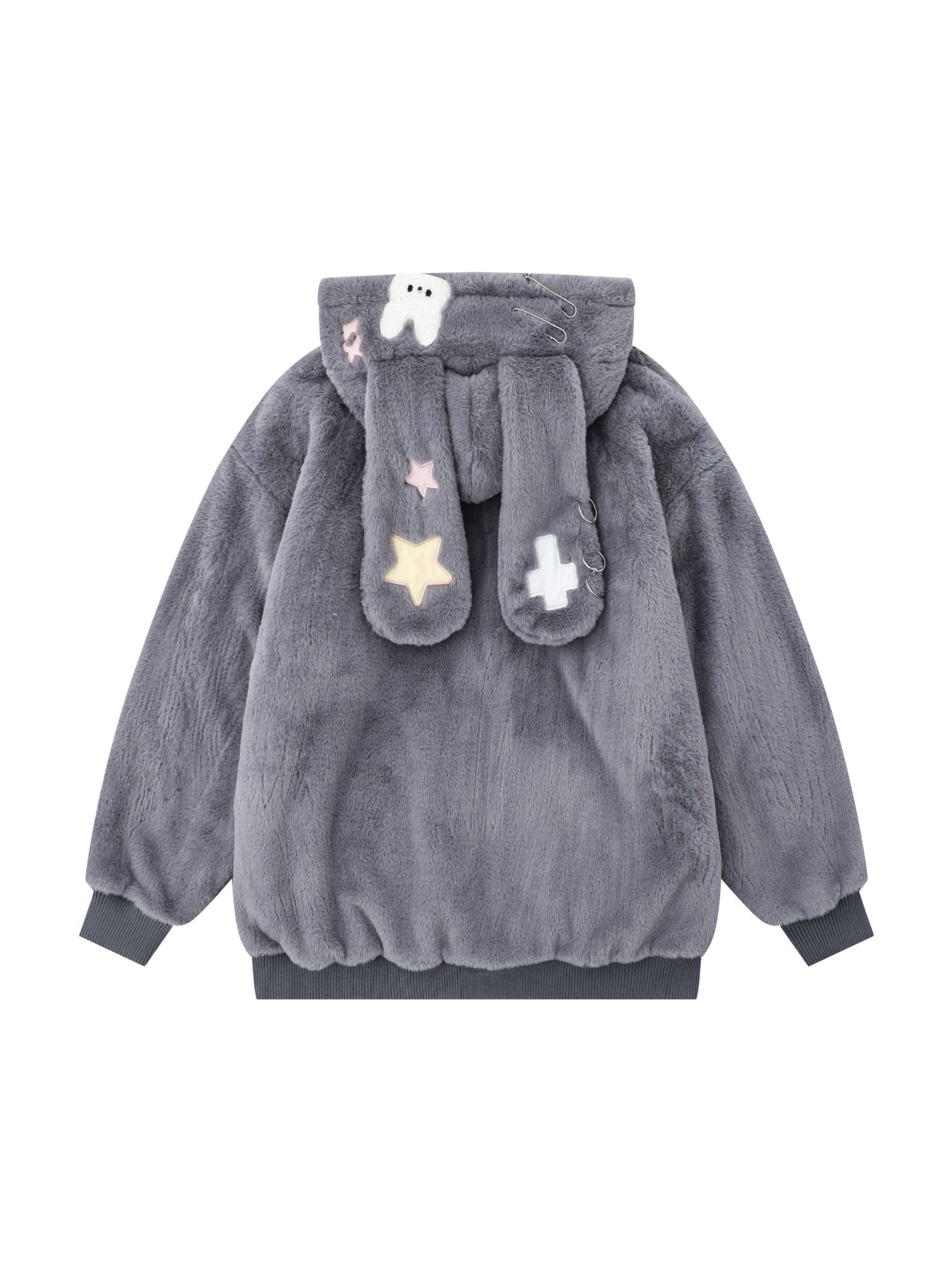 Bunny Ears Plush Hooded Jacket