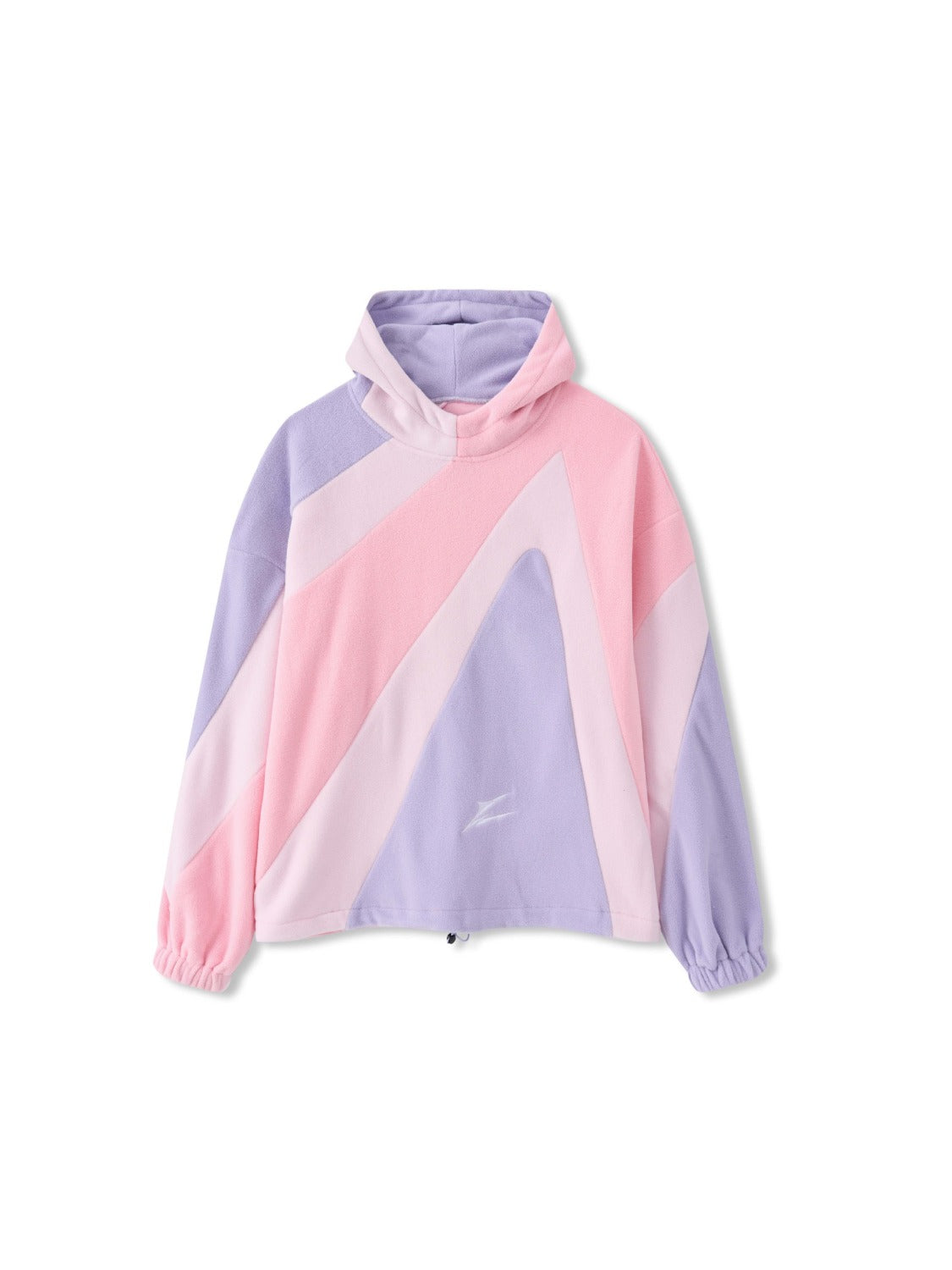 Contrast Color Panel Embroidery Hoodie