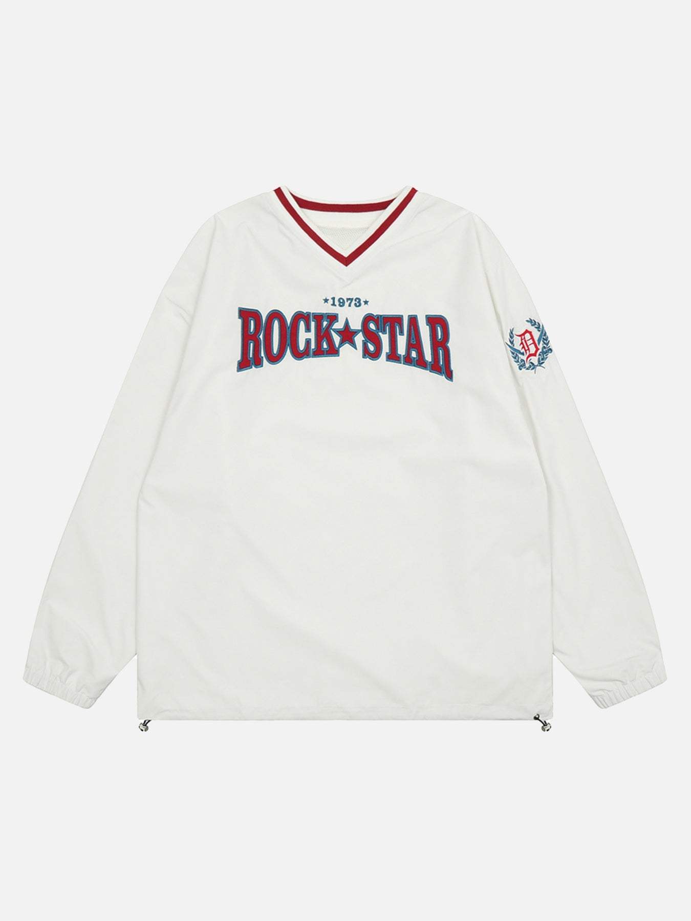 Disguisen American Embroidered Monogrammed V-neck Sweatshirt