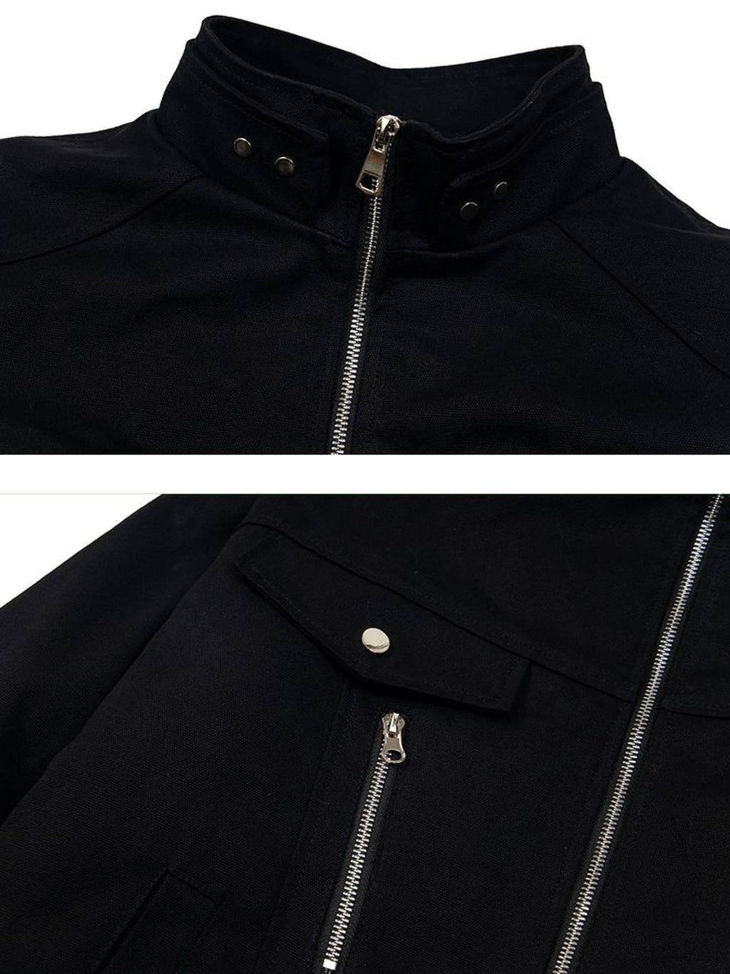 Vintage Padded Canvas Double-headed Zipper Jacket