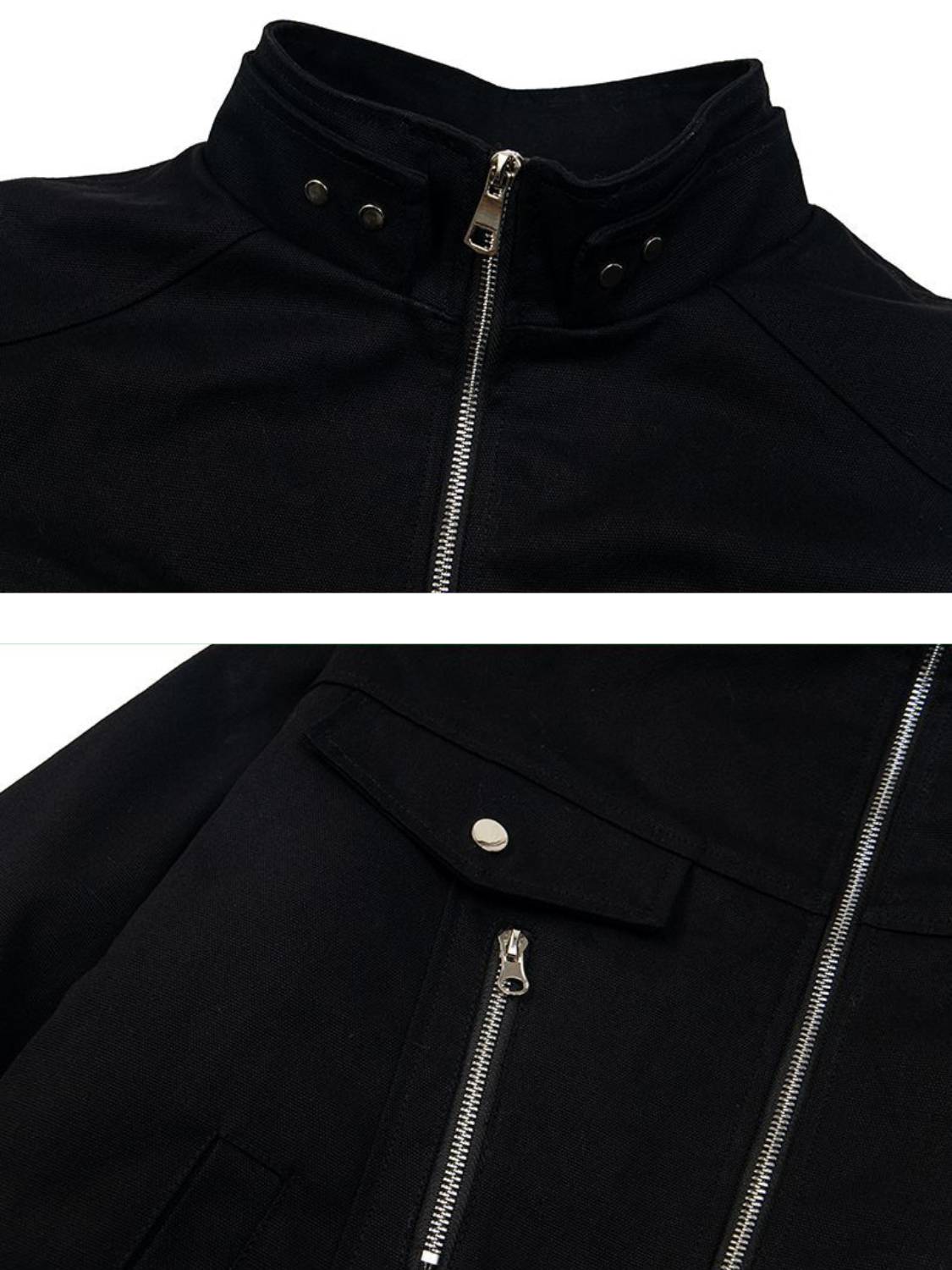 Vintage Padded Canvas Double-headed Zipper Jacket