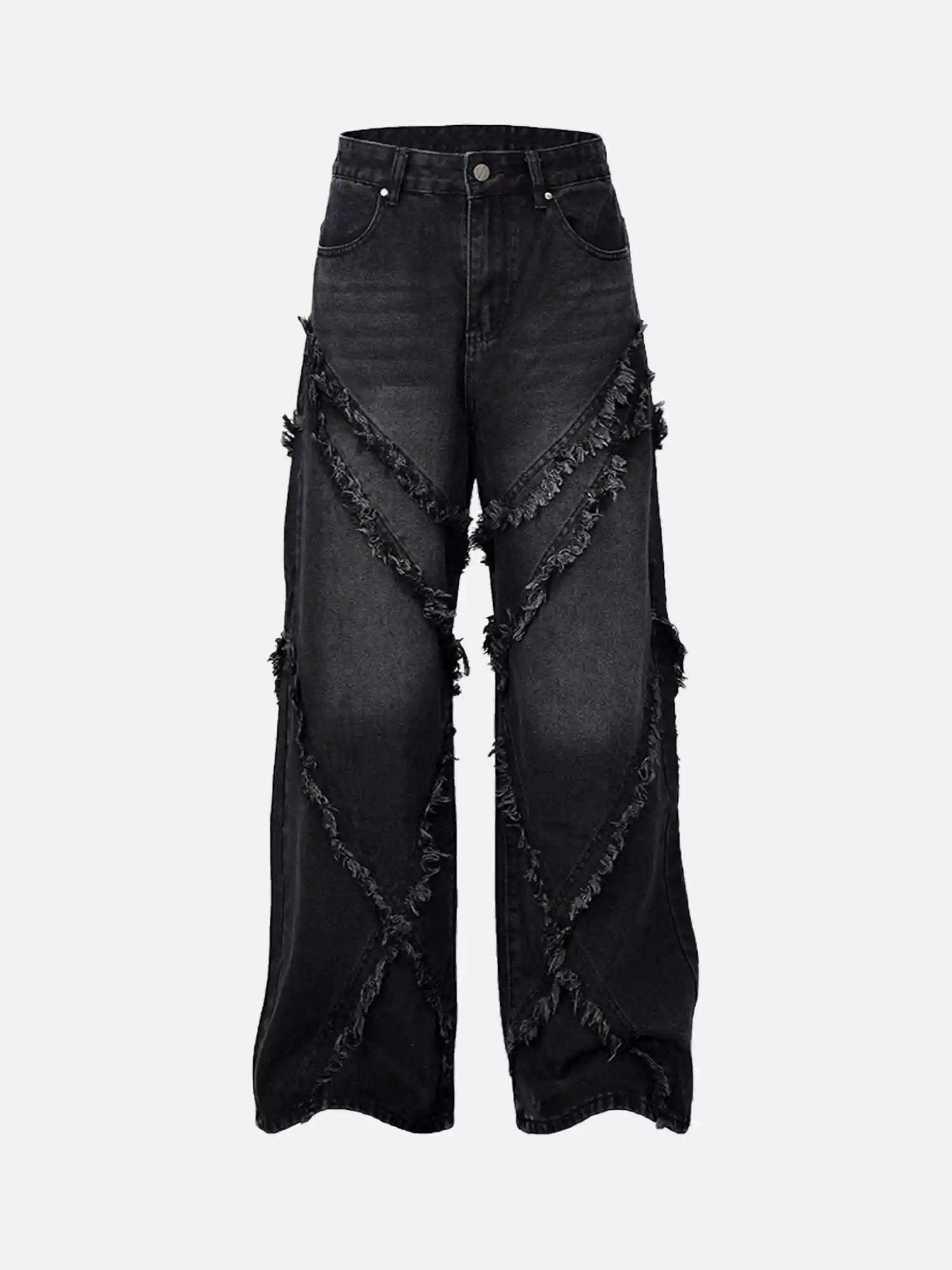 Disguisen High Street Hip Hop Washed Distressed Jeans-2929