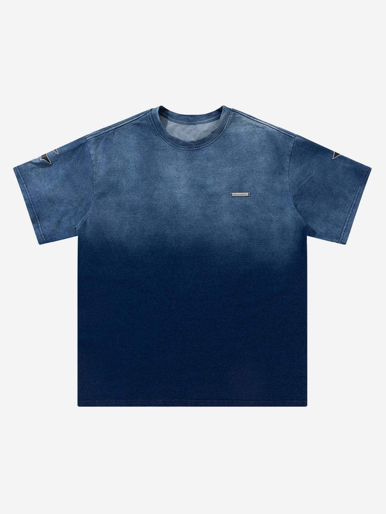 Disguisen Tie-dye Gradient Letter Embroidery T-shirt