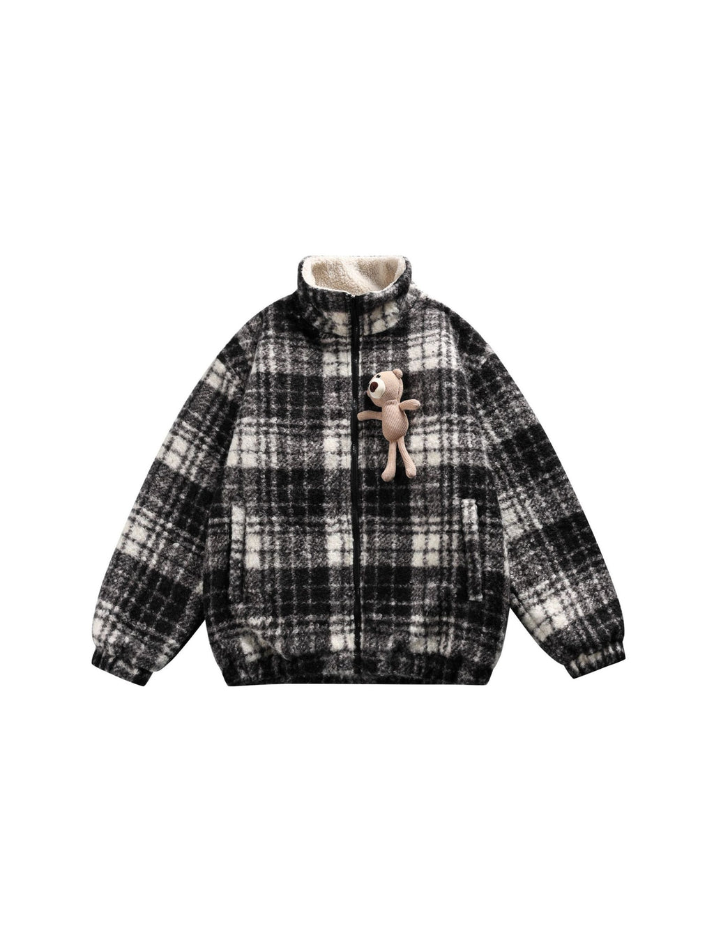 Vintage Little Bear Grid Coat