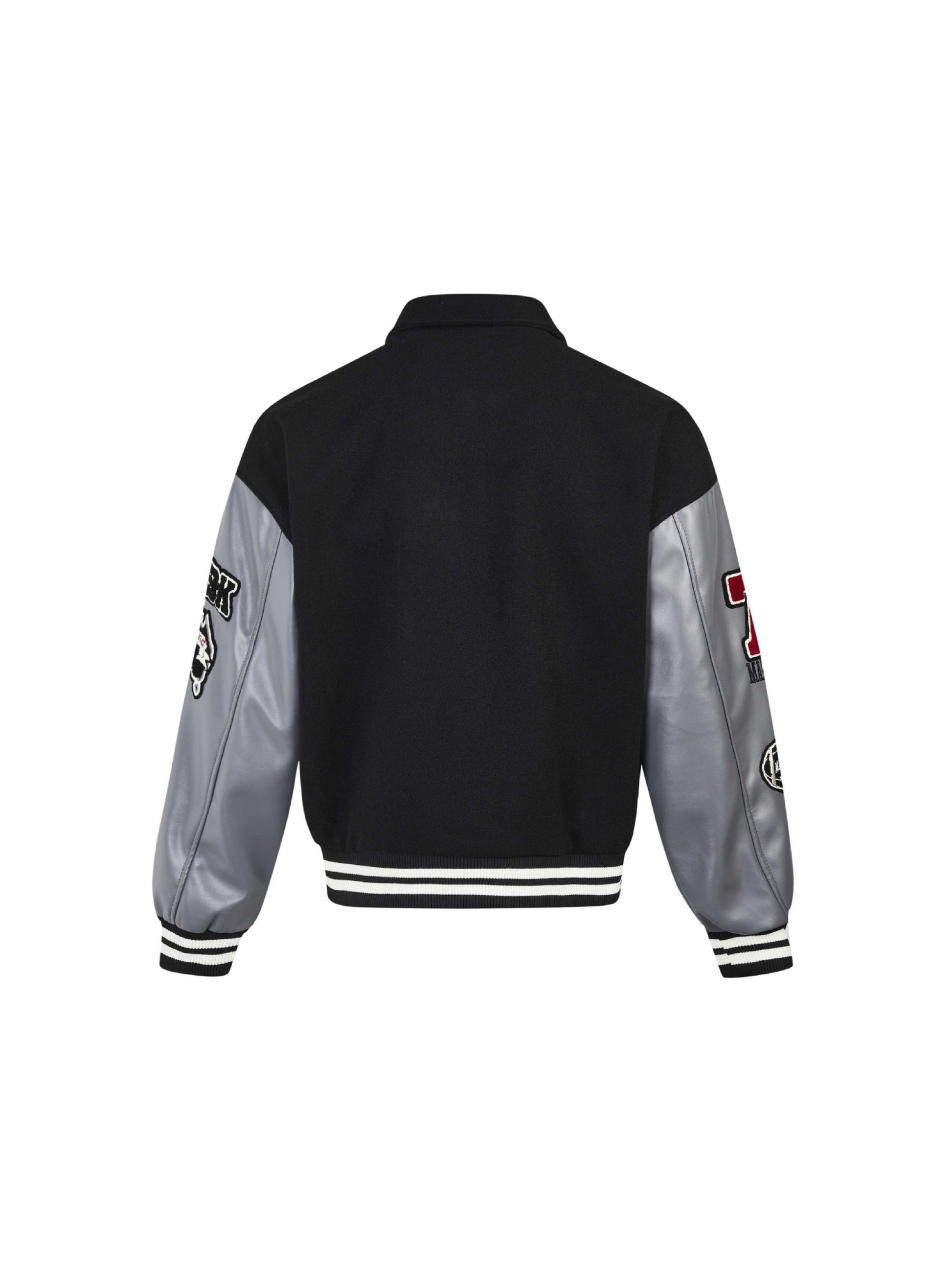 Letter Embroidery Assemble Collision Color Jacket