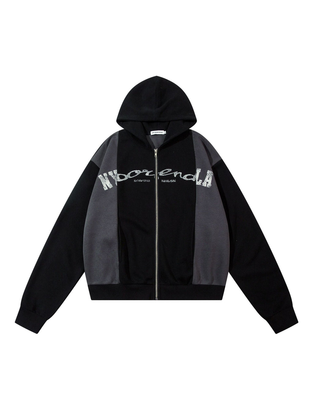 Academic Style Assembled Color Blocking Hoodie