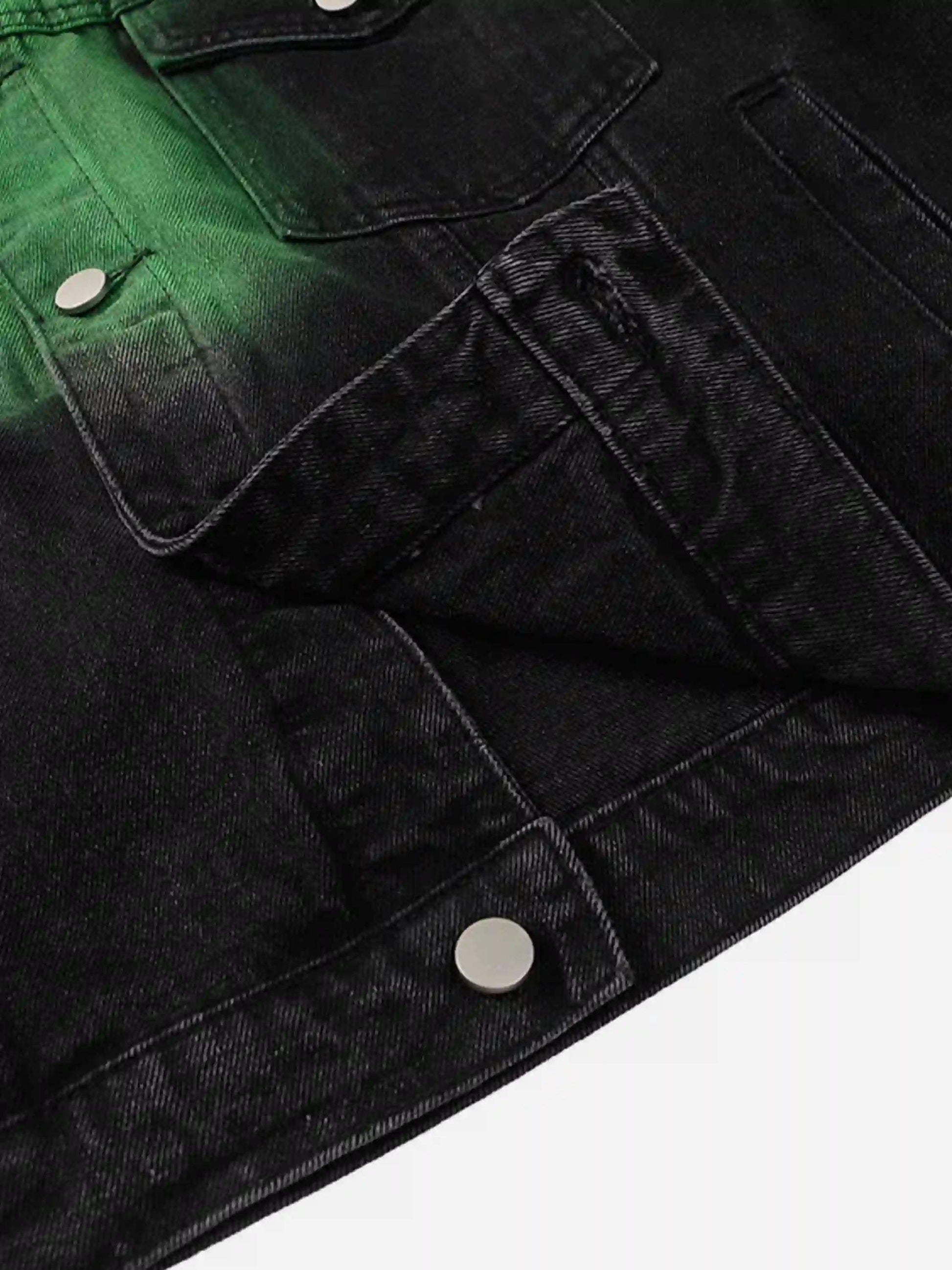Disguisen Hip-Hop Hand Painted Dirty Denim Jacket