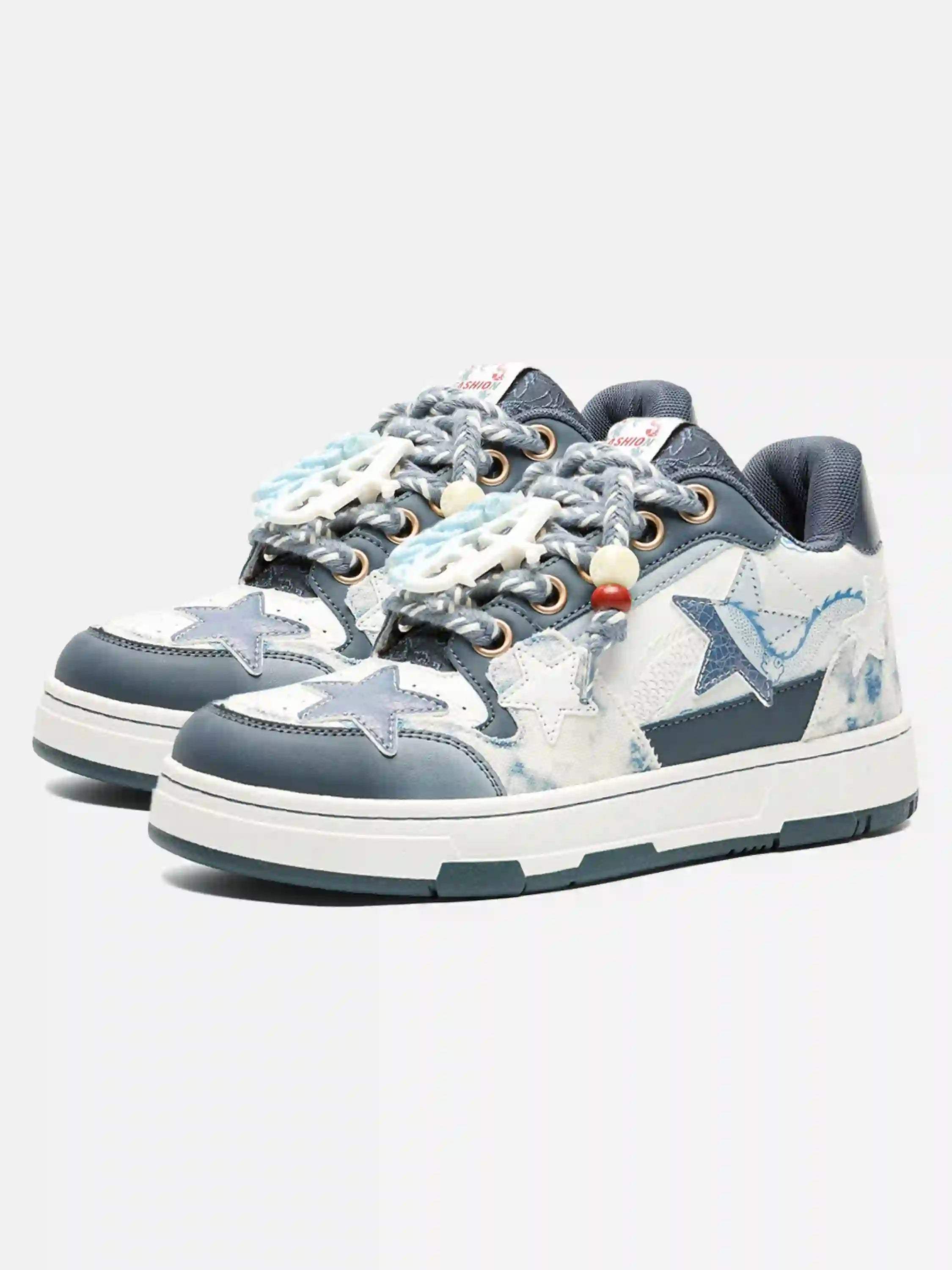 Disguisen Street Blue And White Porcelain Star Sneakers