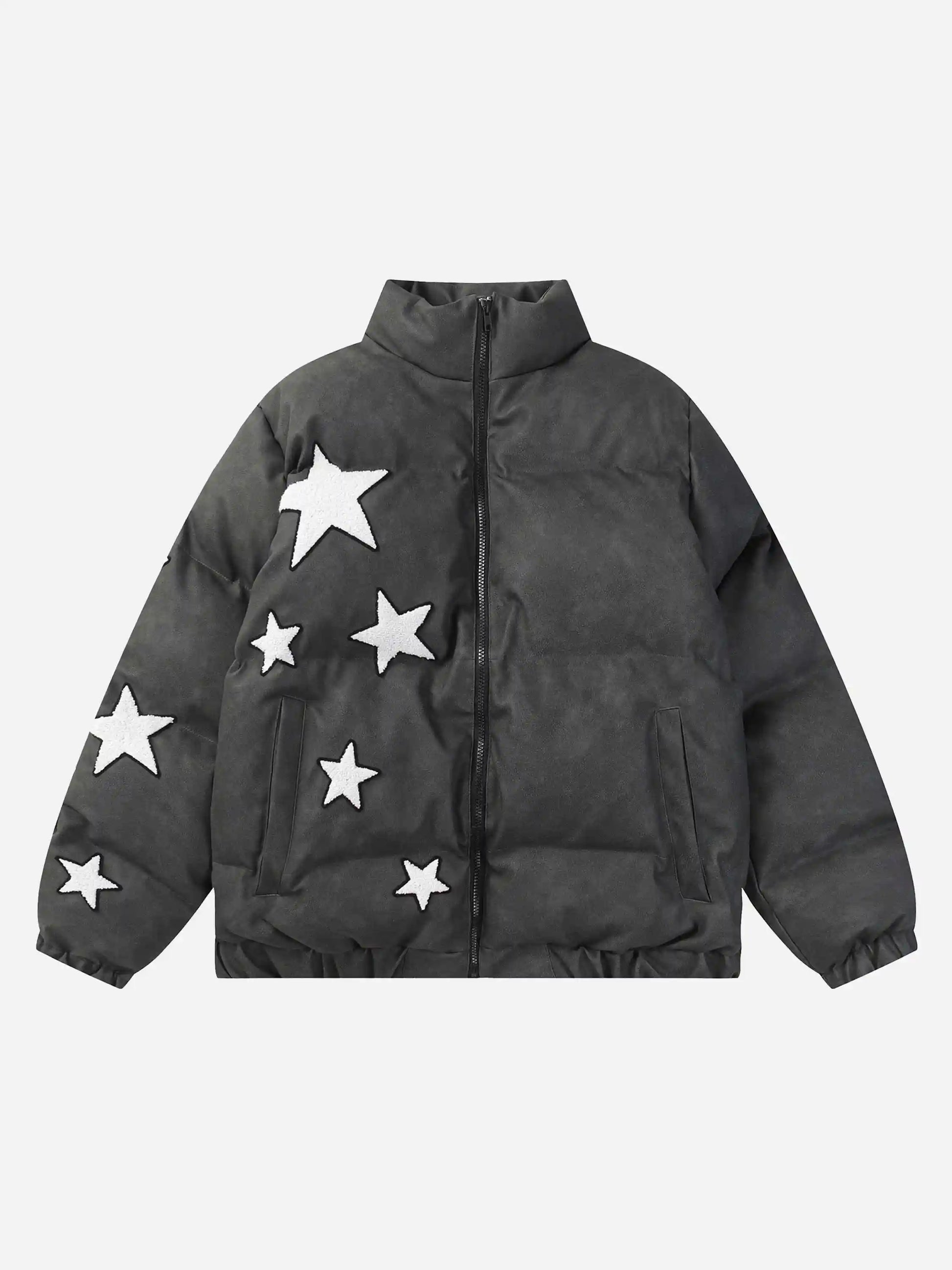 Disguisen American Hip-Hop Towel Embroidered Star Coat