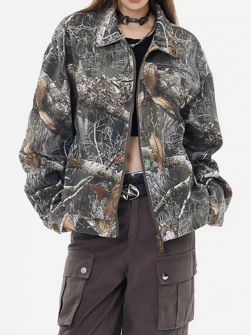 Disguisen American Retro Tree Branch Camouflage Jacket