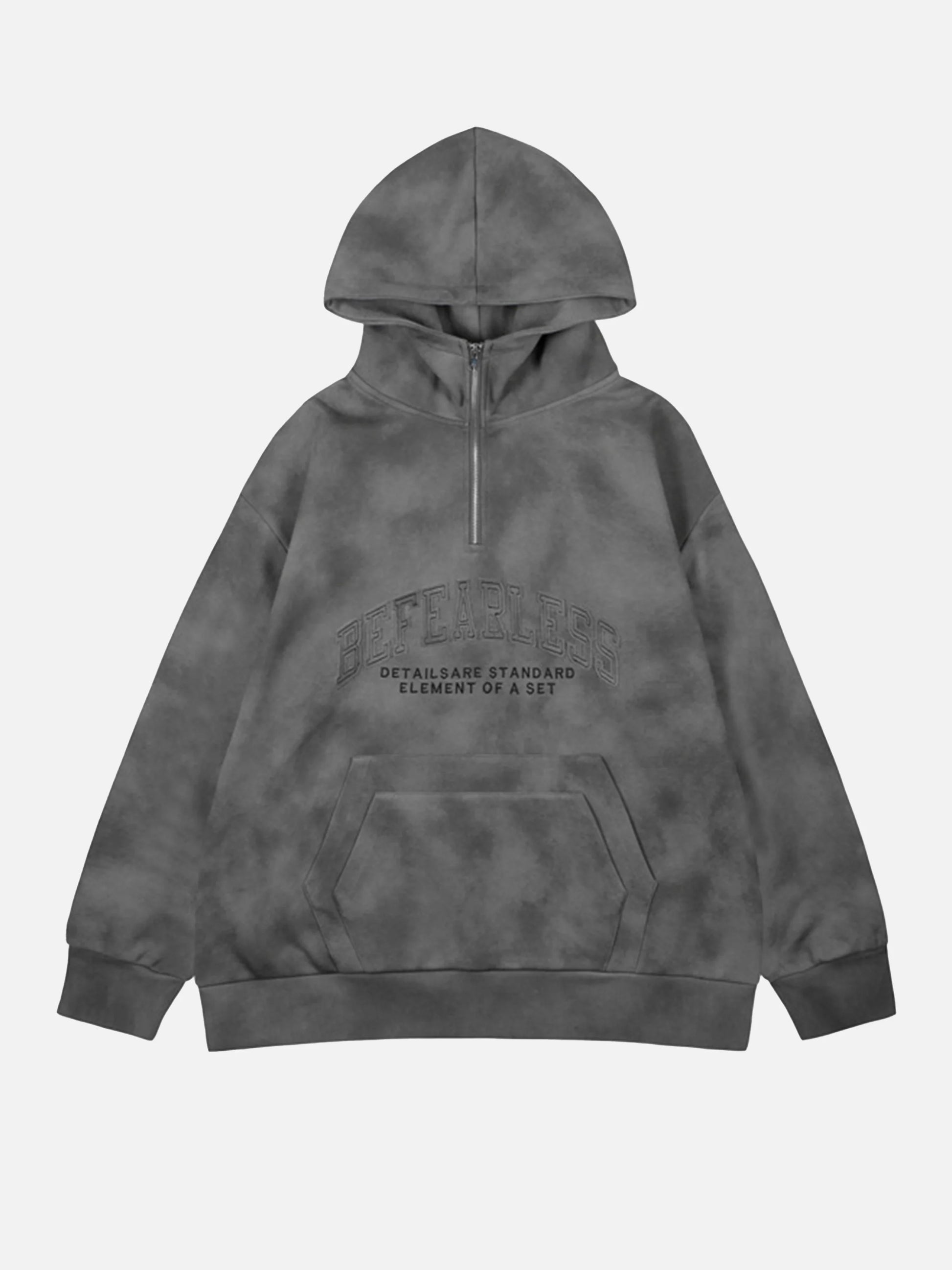 Vintage Dirty Tie-Dye Half Zip-up Hoodie