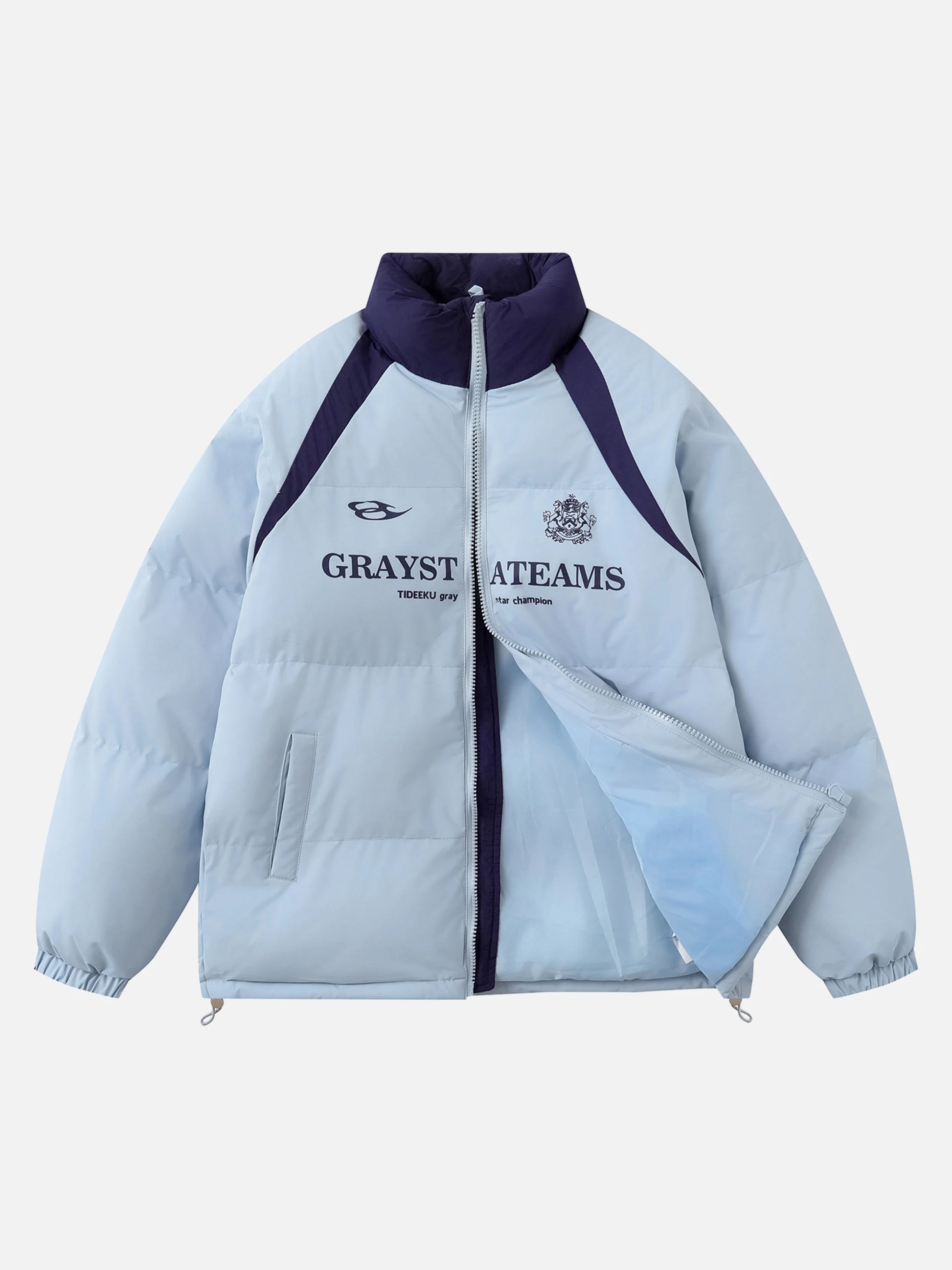 Contrasting Stand Collar Coat