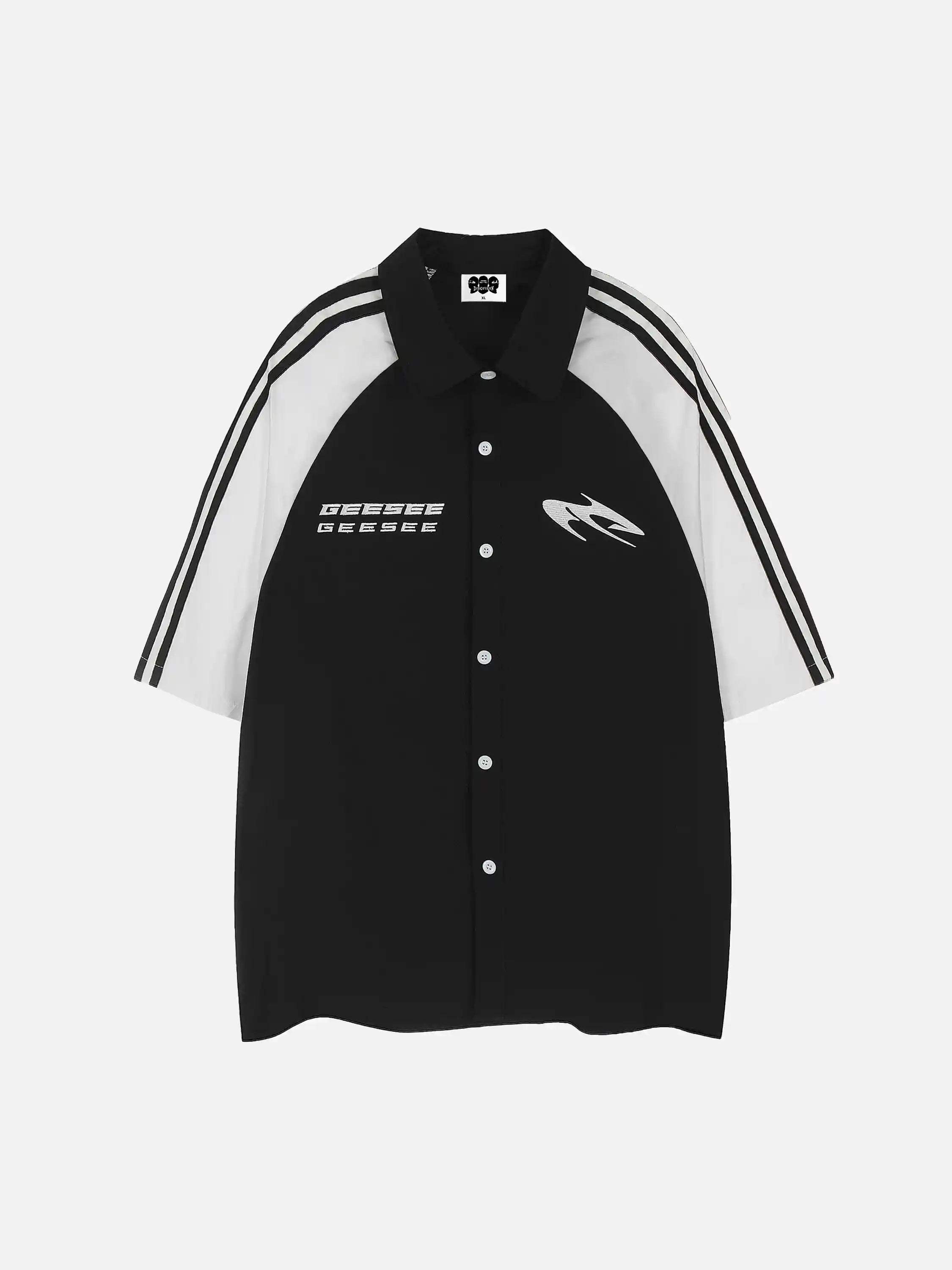 Disguisen American Style Personalized Embroidered Short-Sleeved Shirt