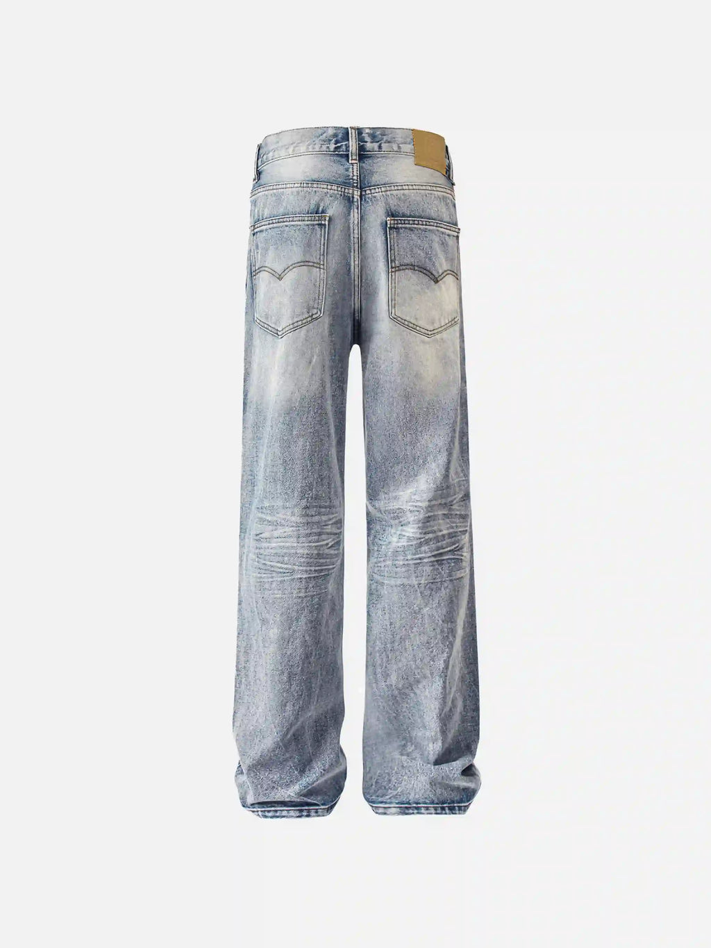 Vintage Distressed Washed Straight Jeans
