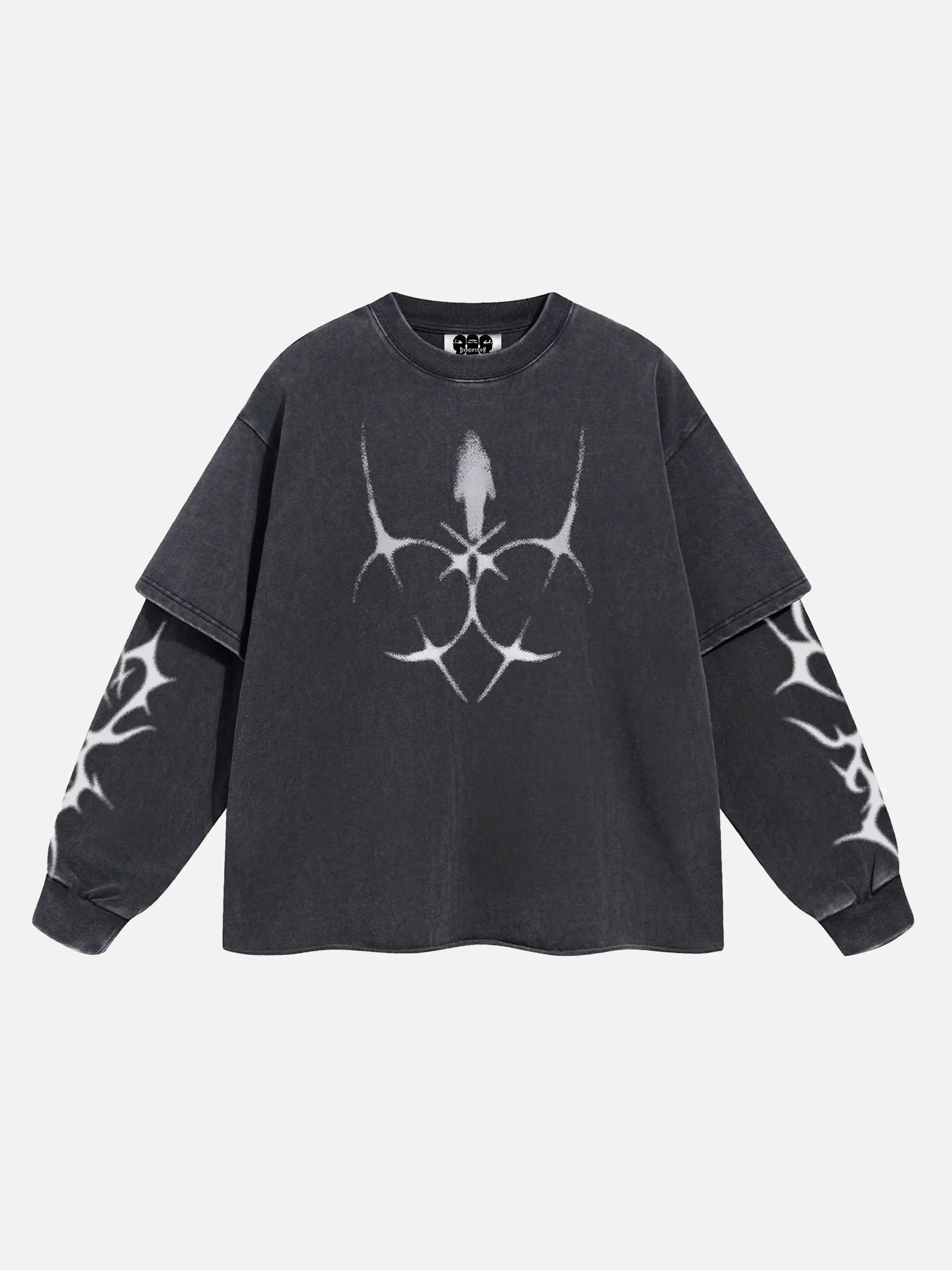 Disguisen Hip-hop Phantom Fake Two-Piece Long Sleeve T-Shirt