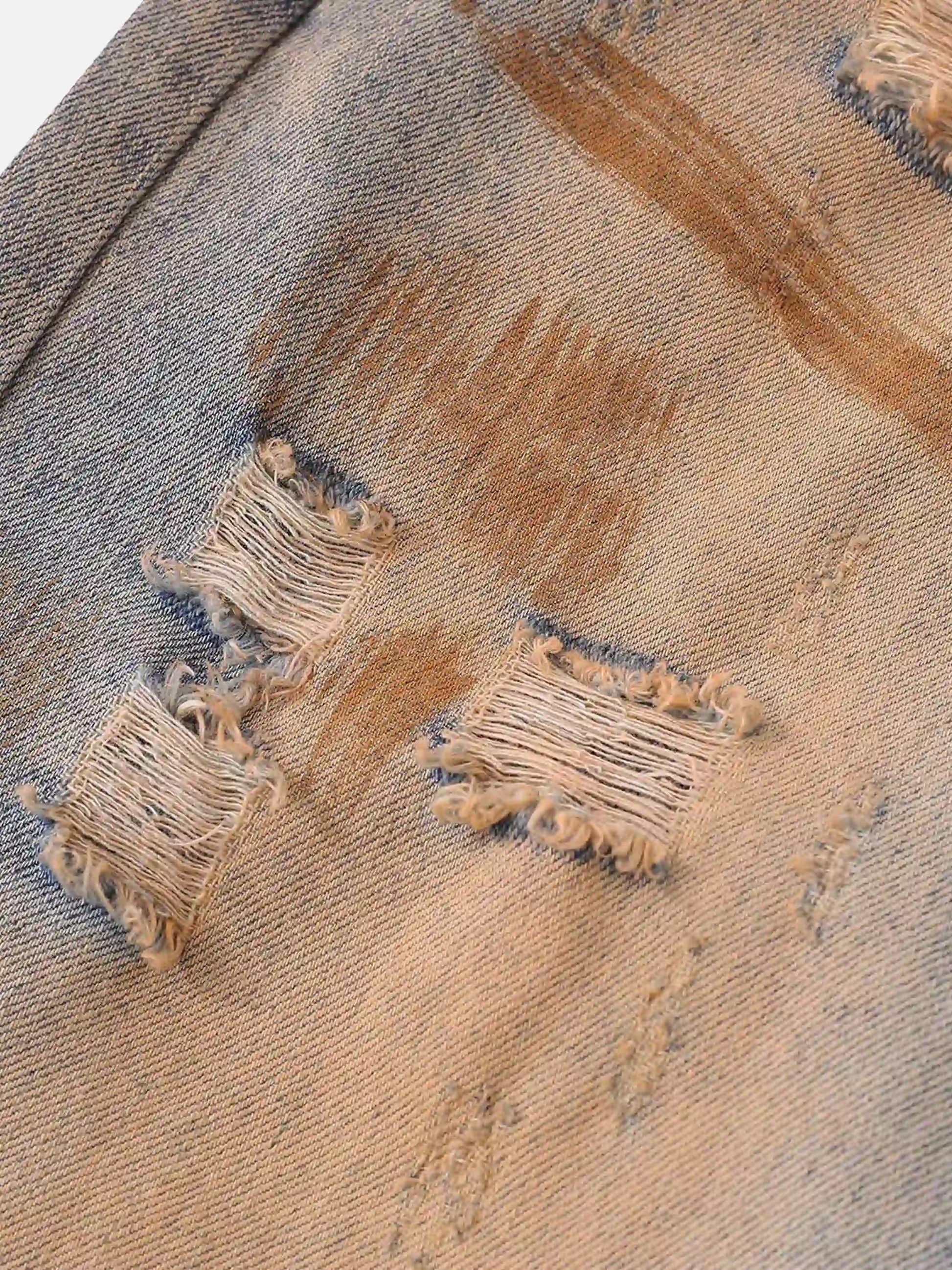Disguisen Hip-Hop Ripped Mud-Dyed Jeans