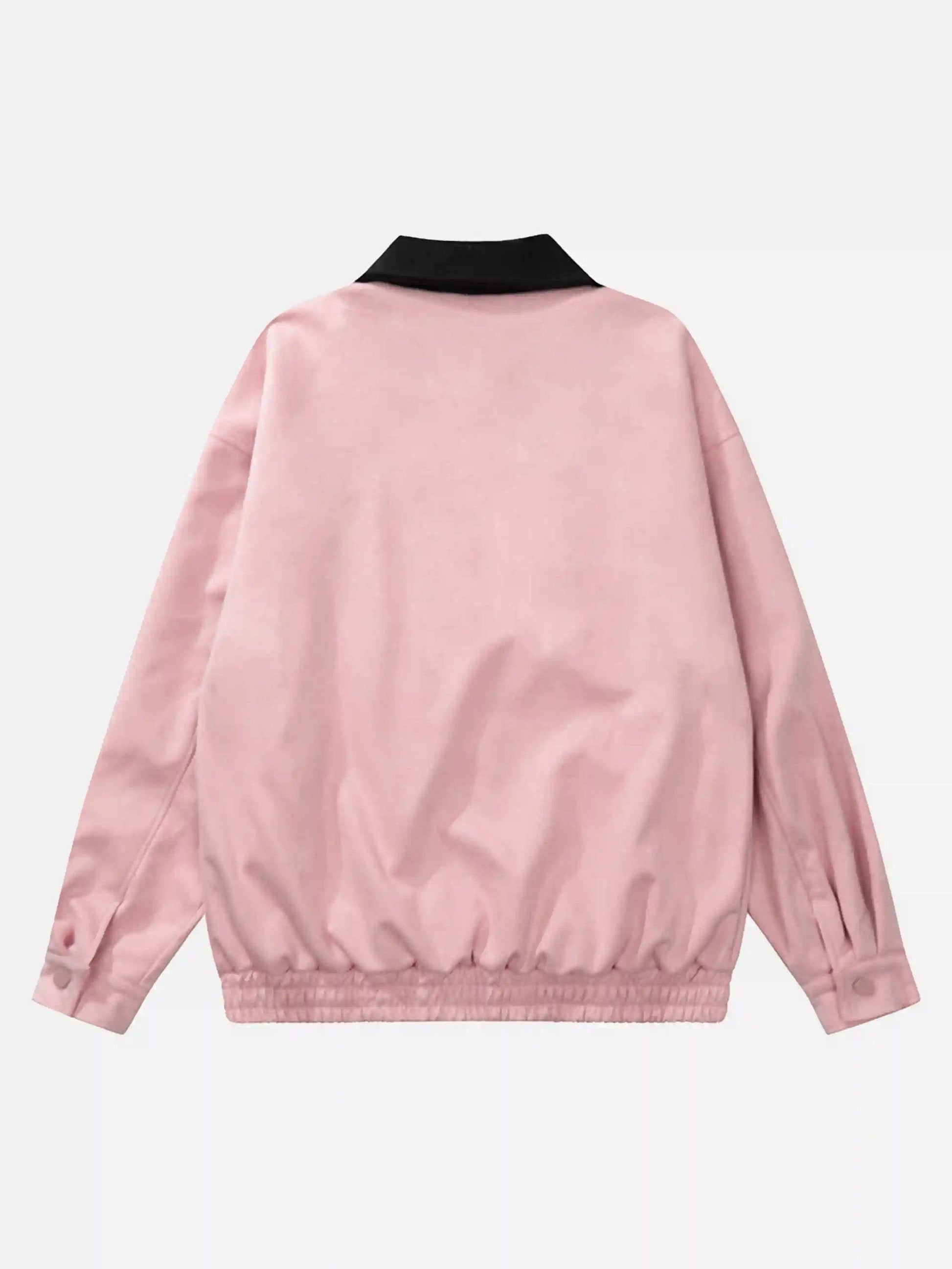 Disguisen Hip Hop Star Embroidery Contrast Lapel Jacket