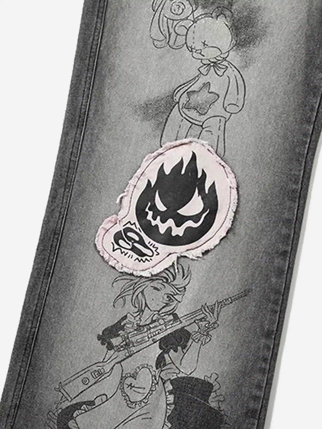 Disguisen American Retro Embroidered Dopamine Jeans