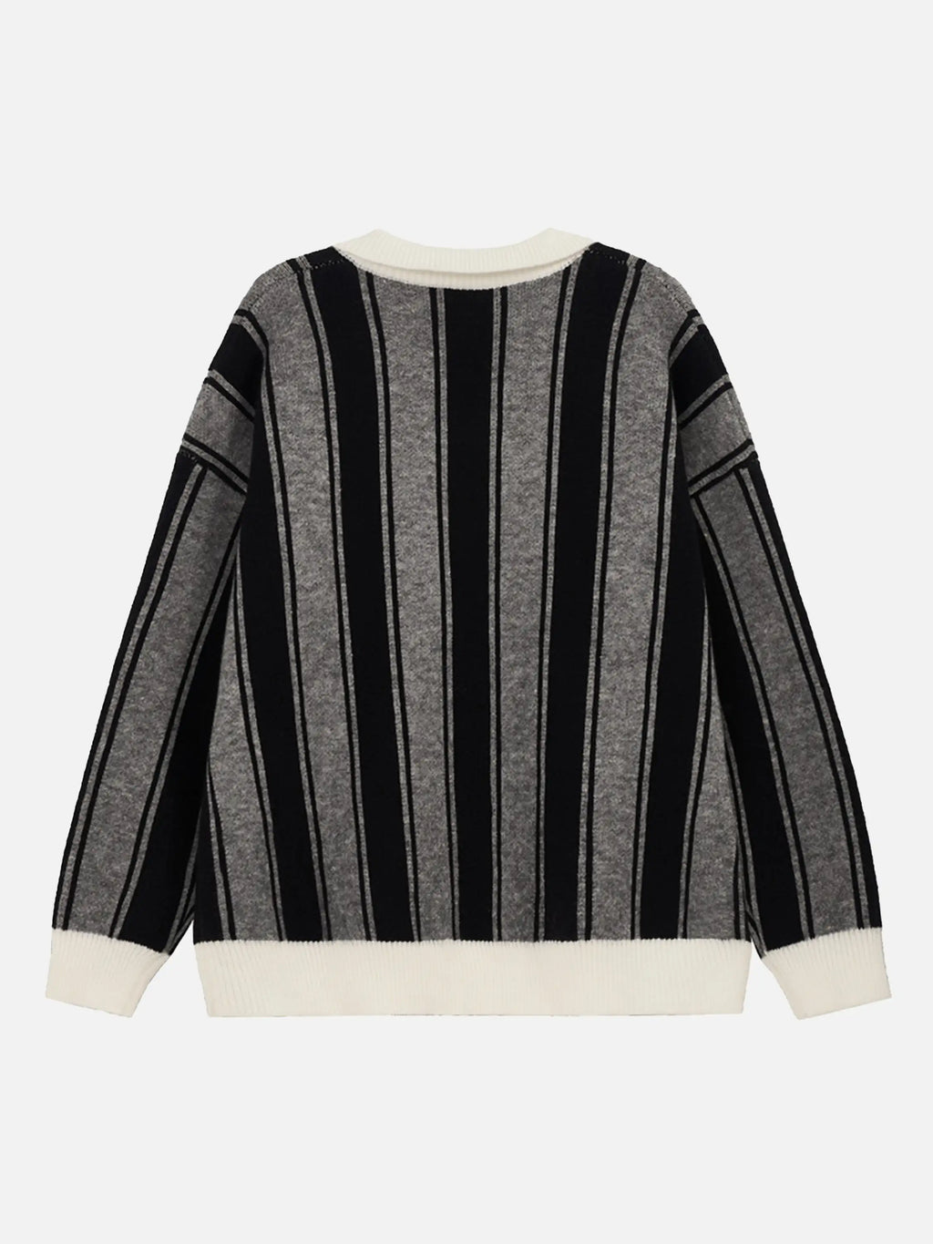 Disguisen Vertical Contrast Pattern Jacquard Sweater
