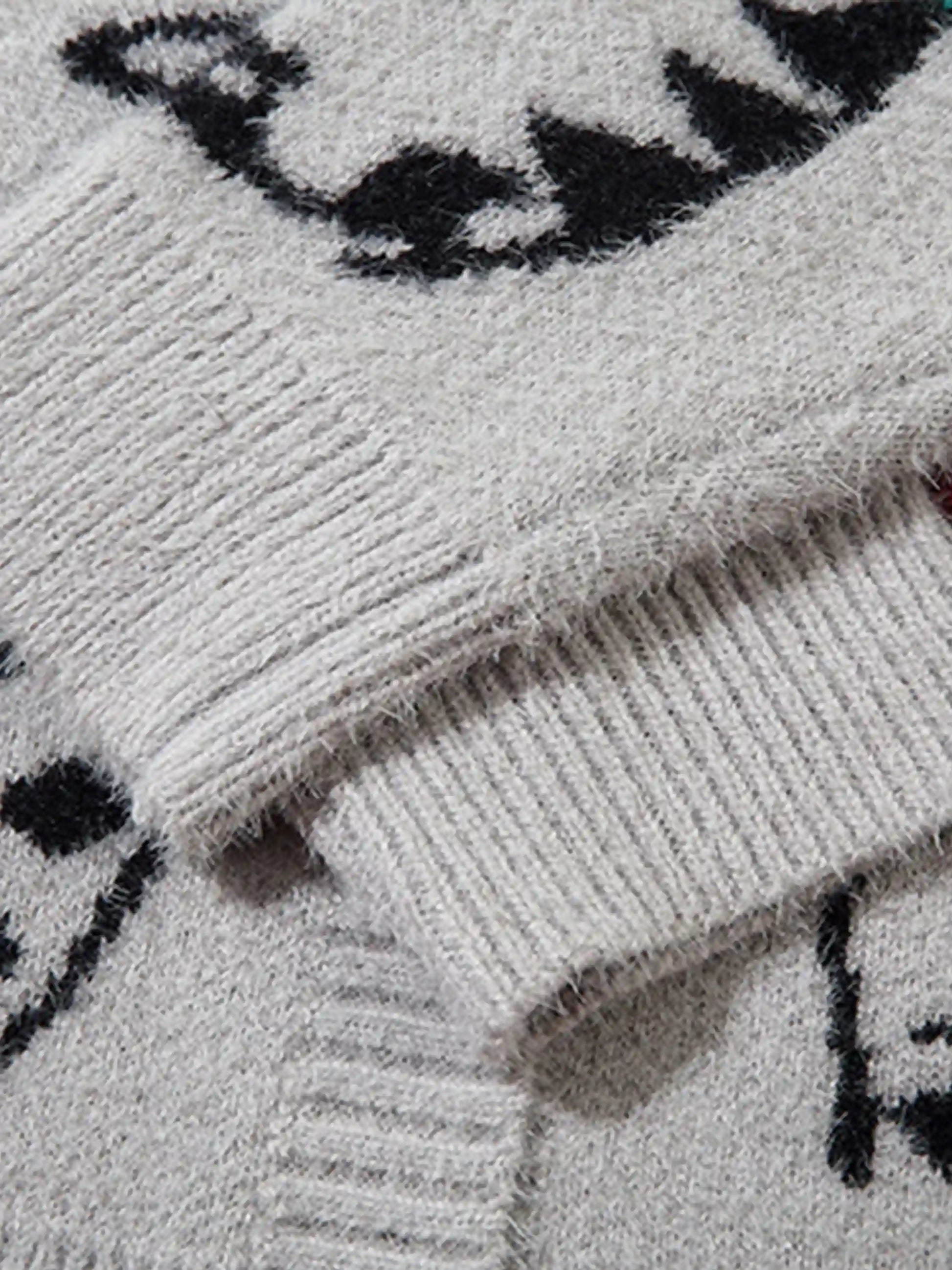 Disguisen Vintage Cat Jacquard Knit Cardigan