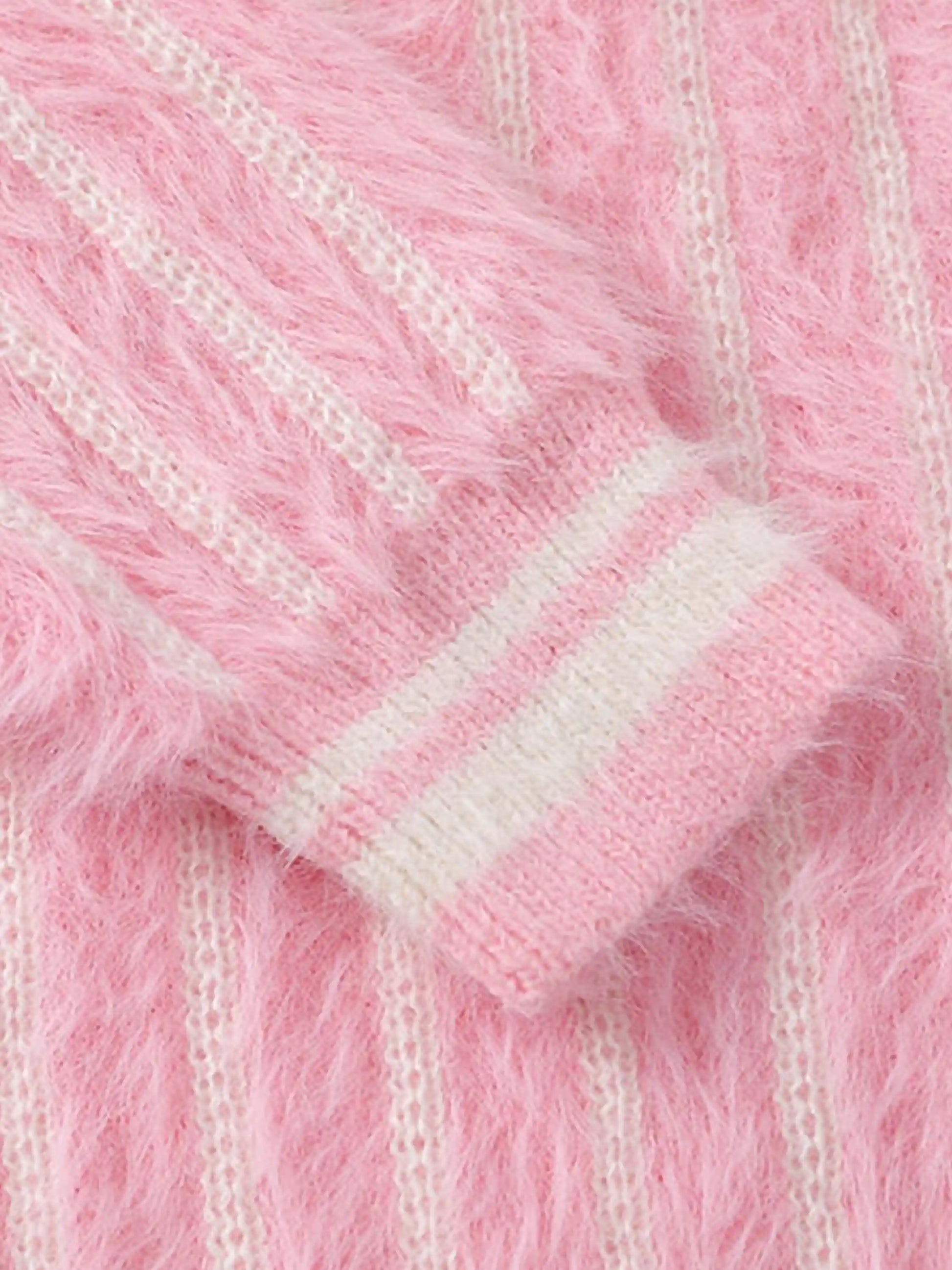 Maglione a righe con colletto polo in mohair Disguisen