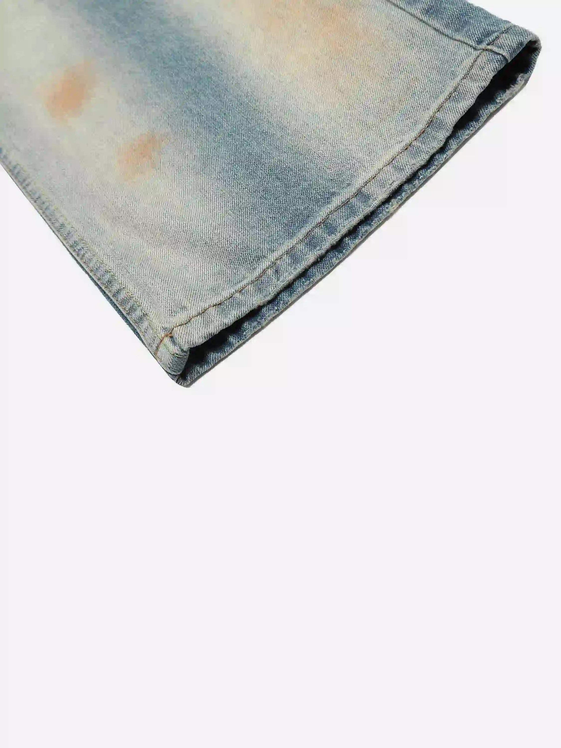 Disguisen Street Distressed Industrial Style Straight Jeans