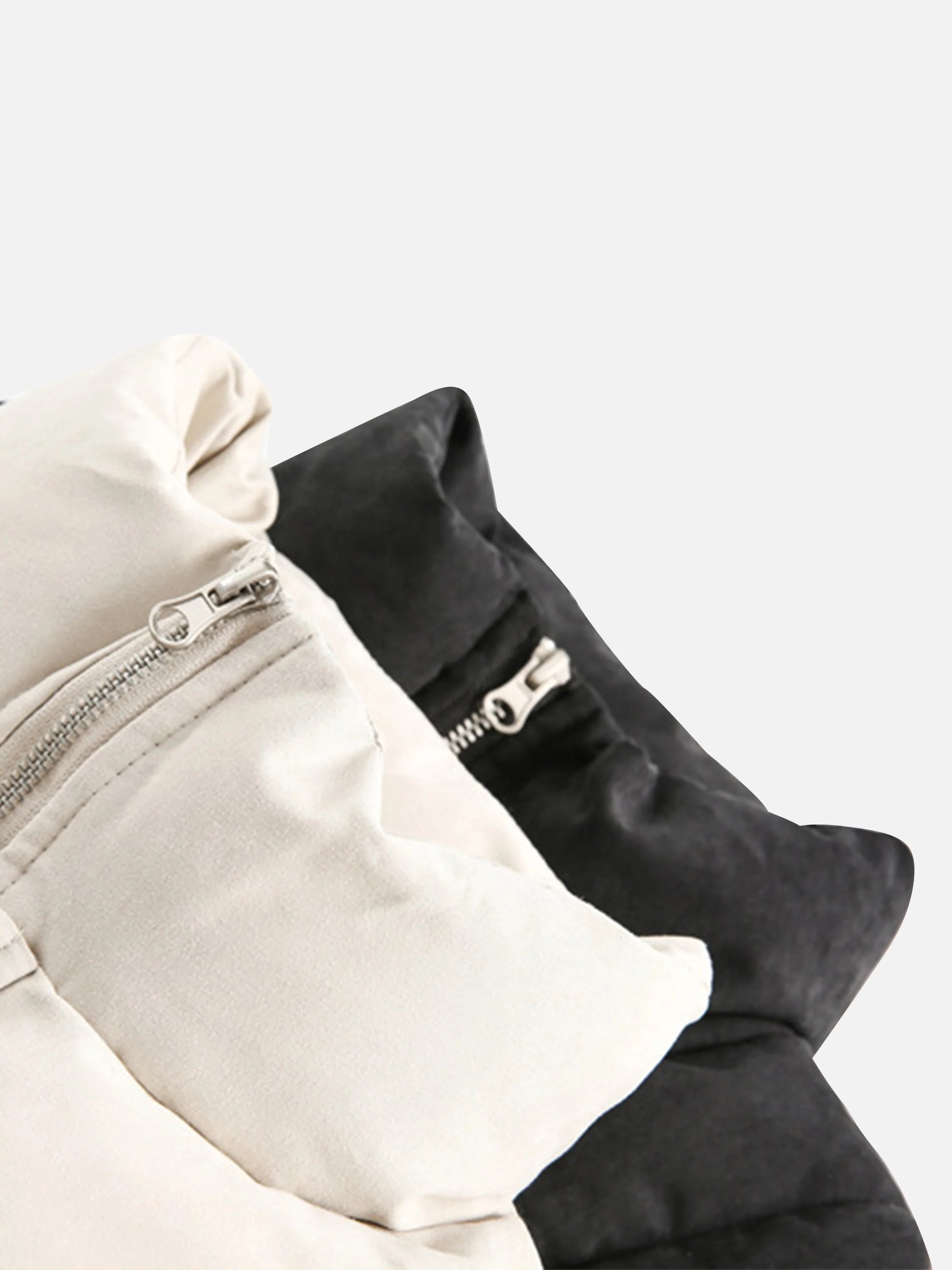 Panelled Stand Collar Cropped Coat