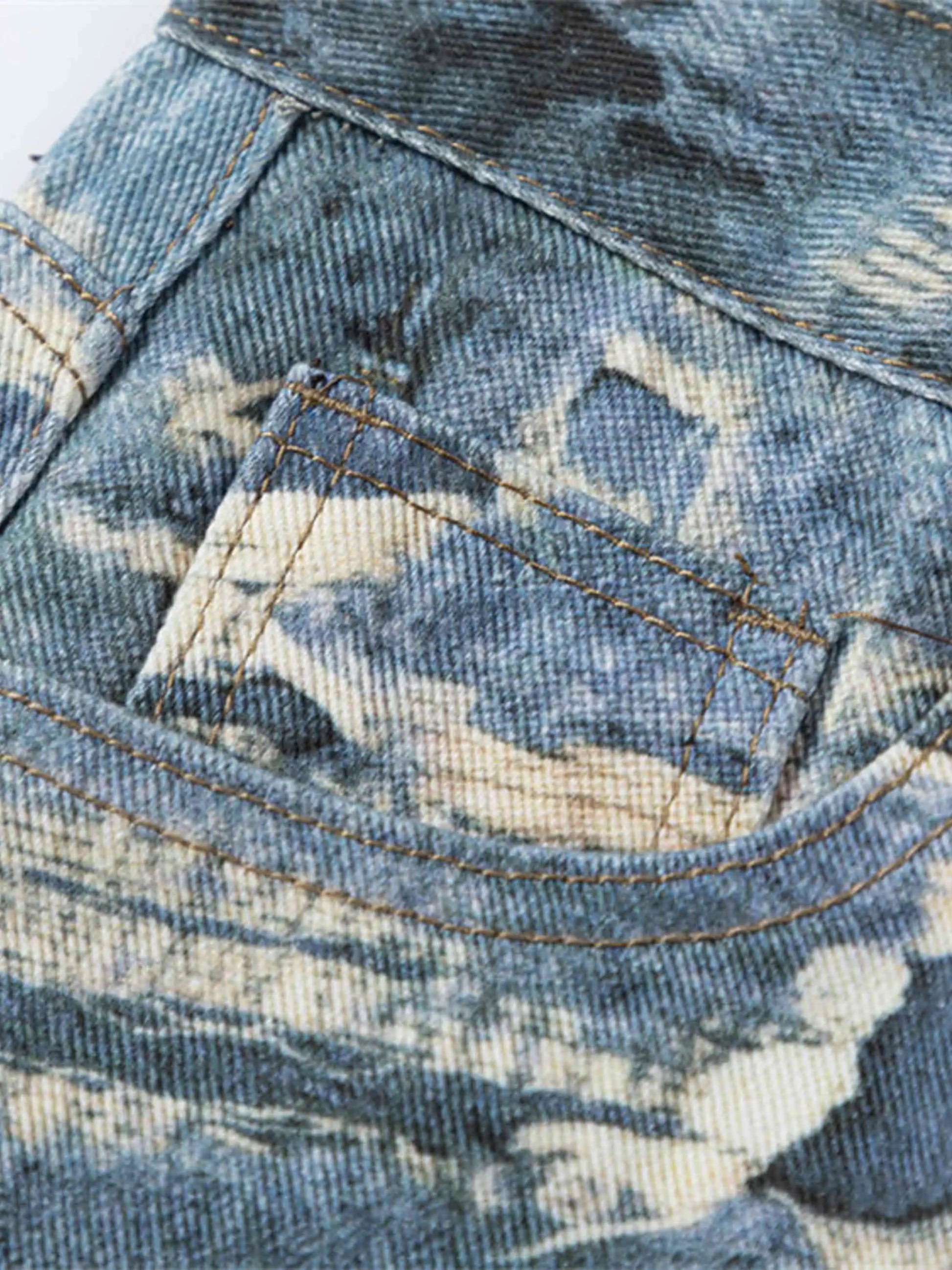 Disguisen Vintage Distressed Print "Ripped" Jeans