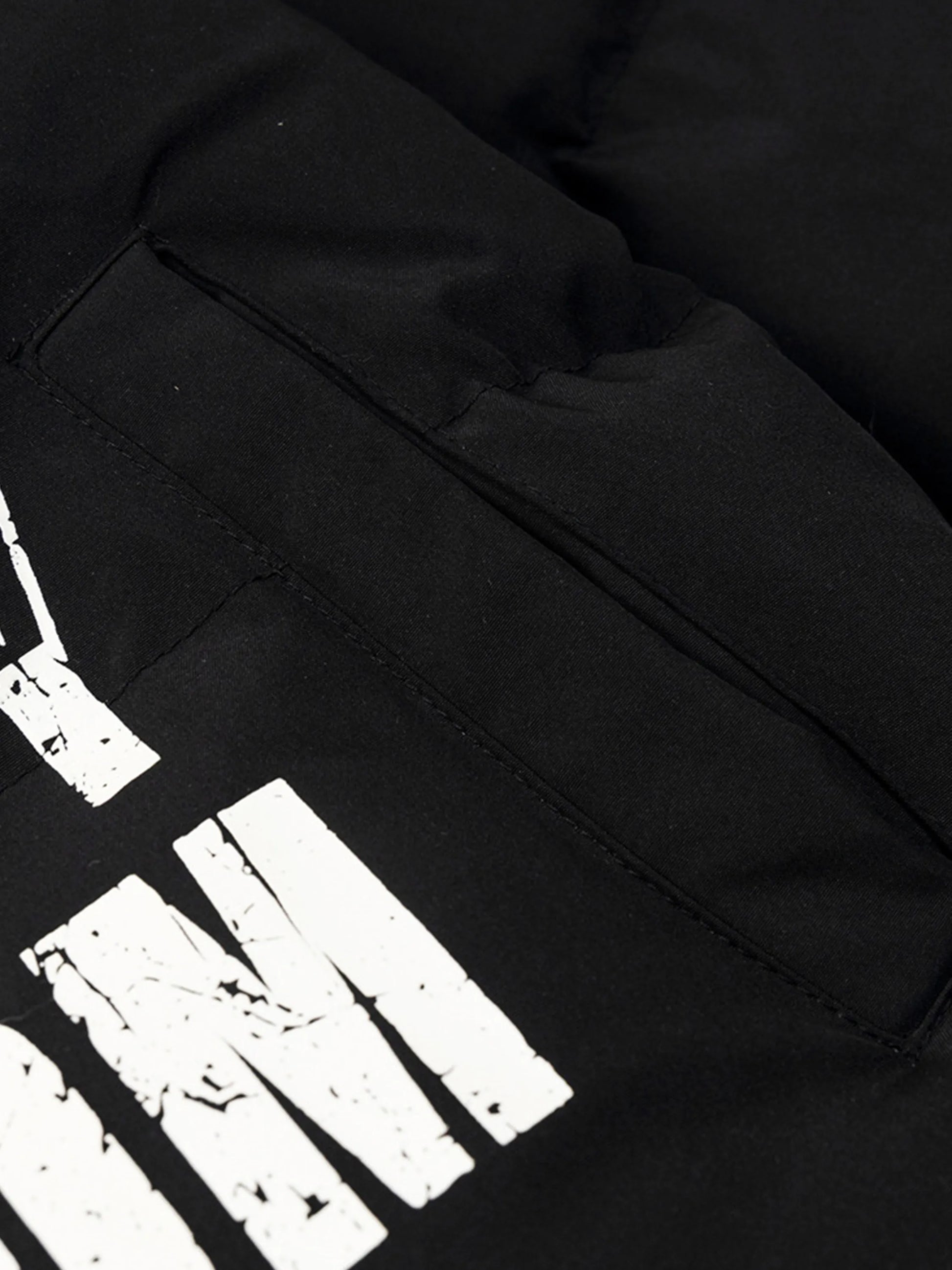 Vintage Mottled Lettering Hooded Jacket