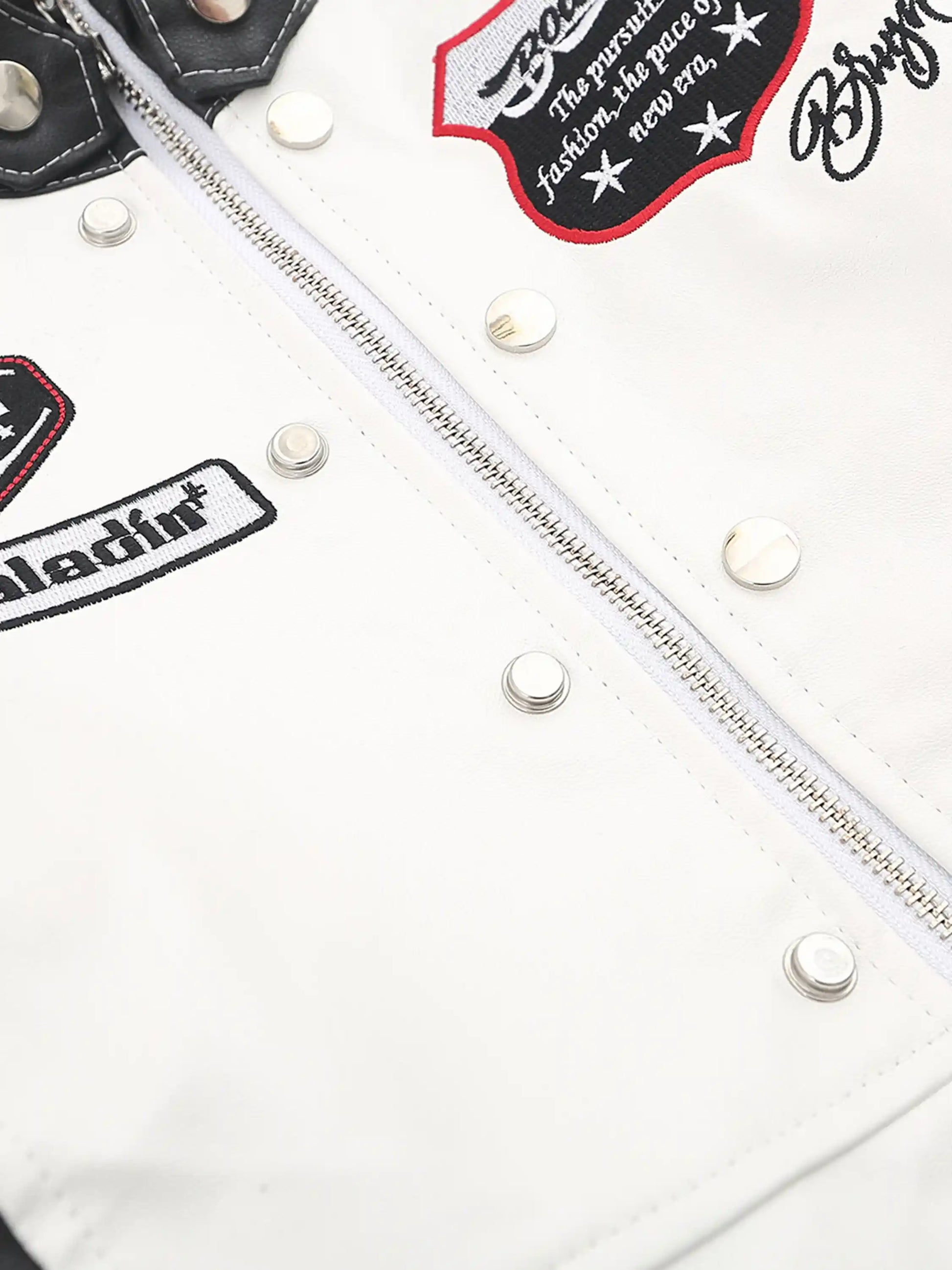 Disguisen American Gym Cropped Leather Biker Jacket