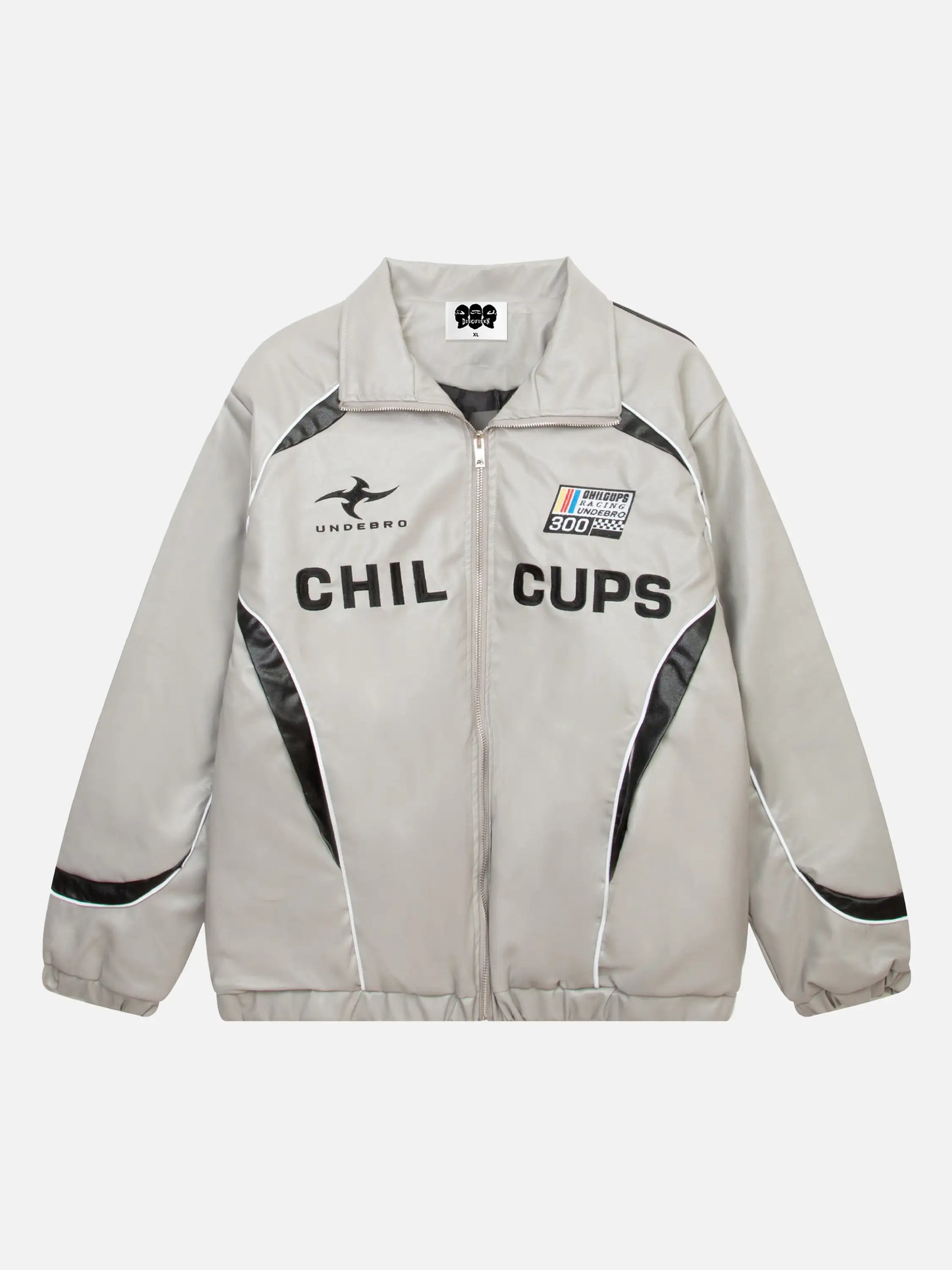 Disguisen Street Embroidery PU Leather Racing Jacket