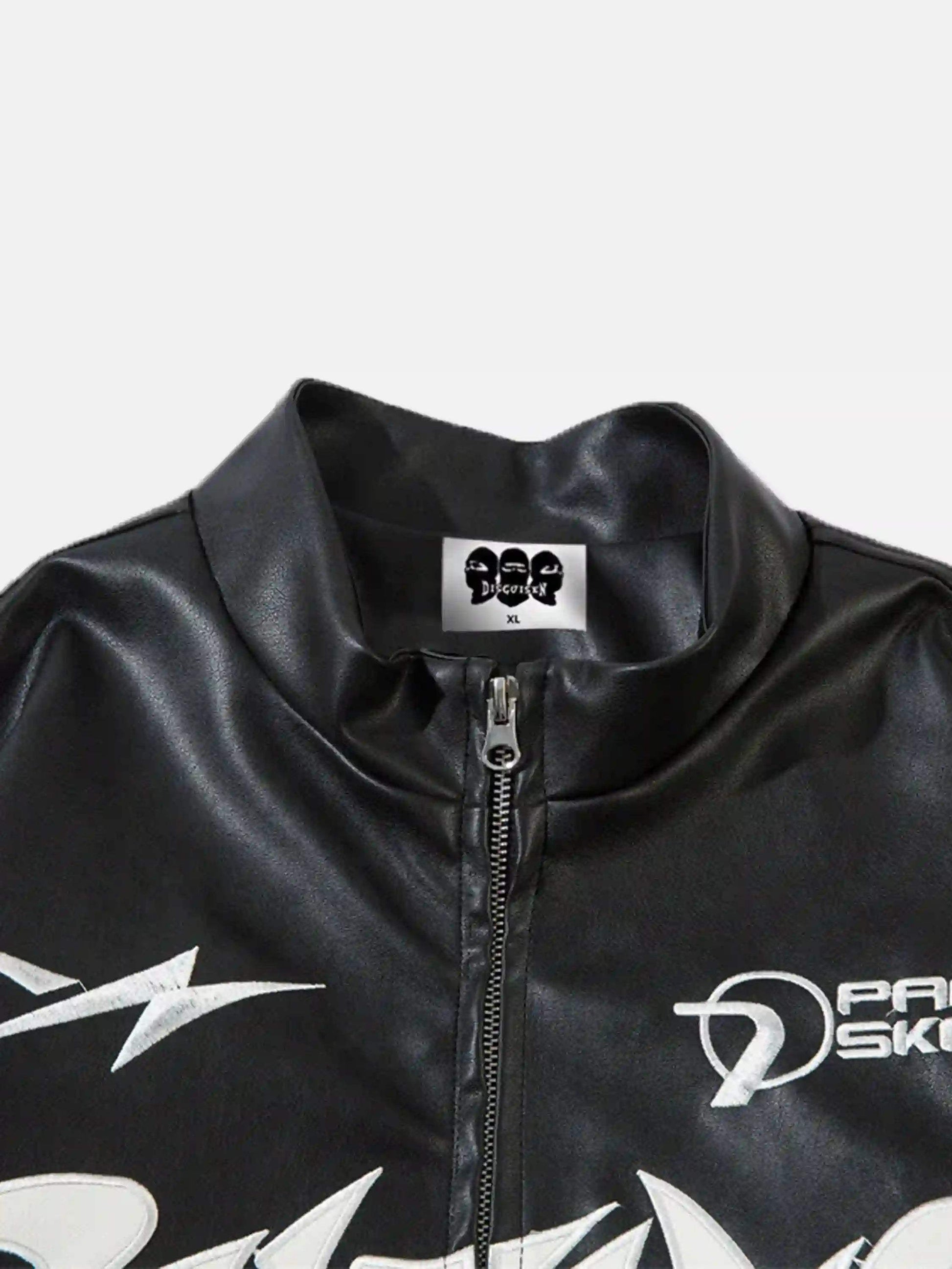 Disguisen Gothic Alphabet Patch Racing Collar Jacket