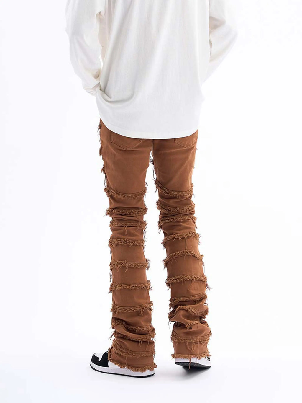 Vintage Layered Raw Edge Slim Jeans