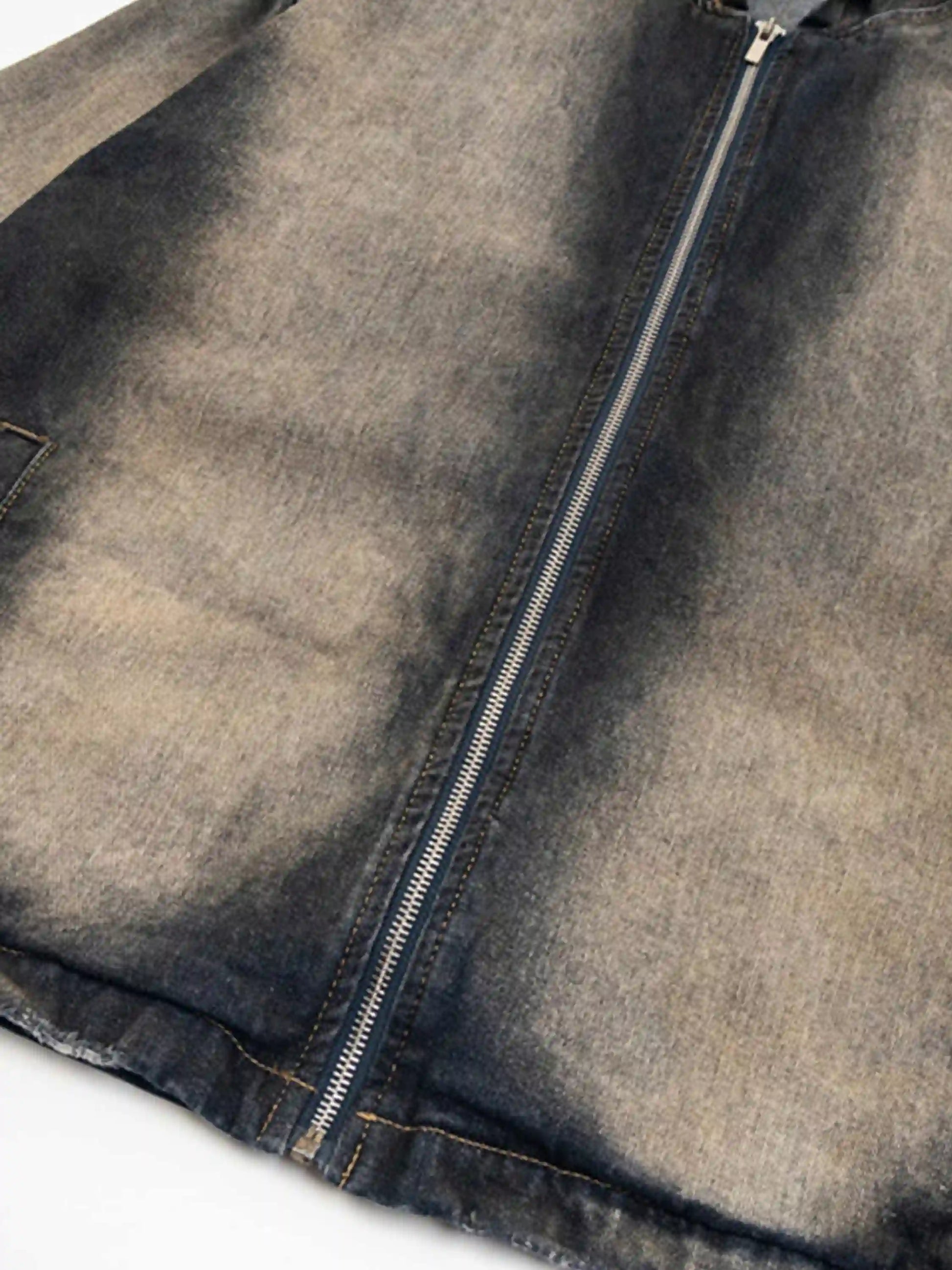 Disguisen Yellow Mud Dyeing Washed Hooded Denim Jacket